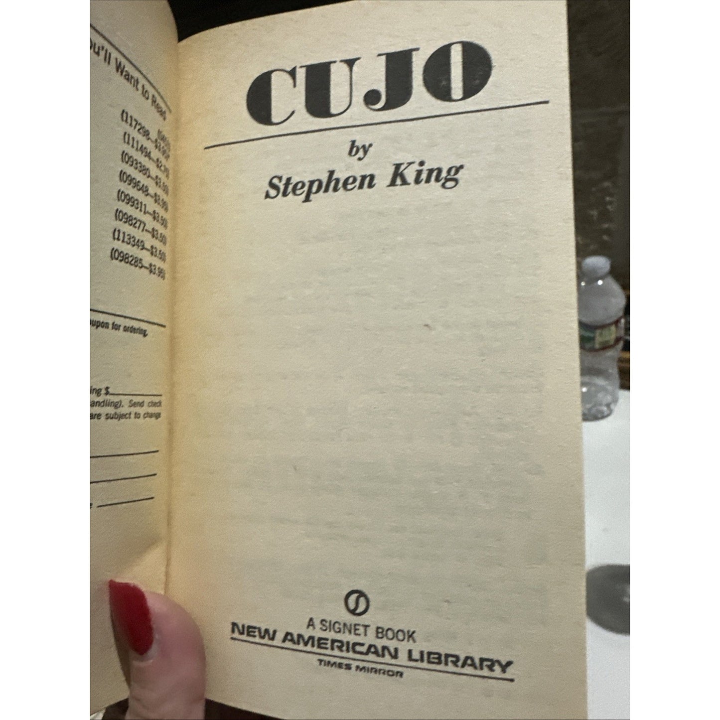 CUJO Stephen King Paperback Book 1st First Signet Edition 1981 Horror Novel RARE