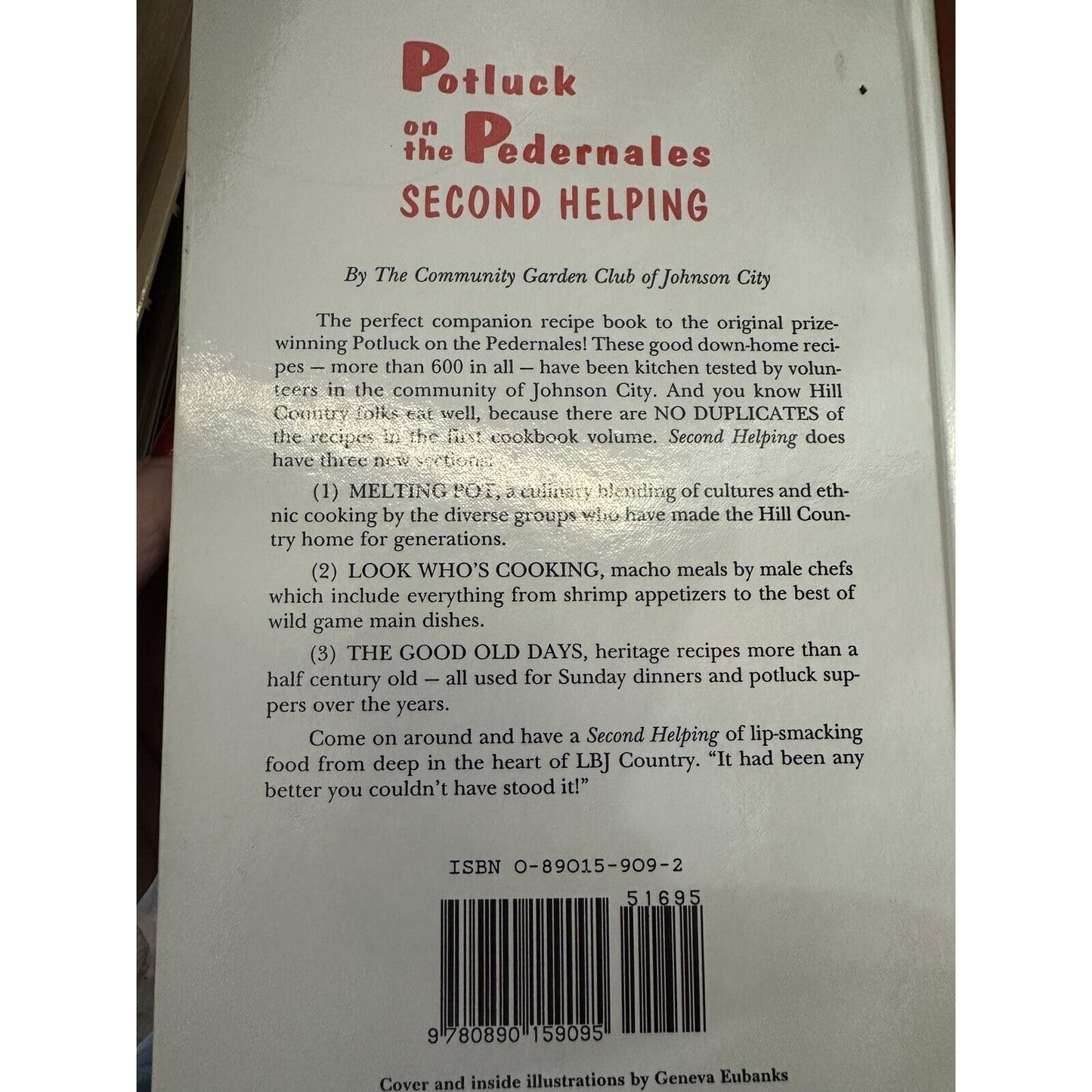 Potluck On The Pedernales Second Helping Hardcover Cookbook Of LBJ Country