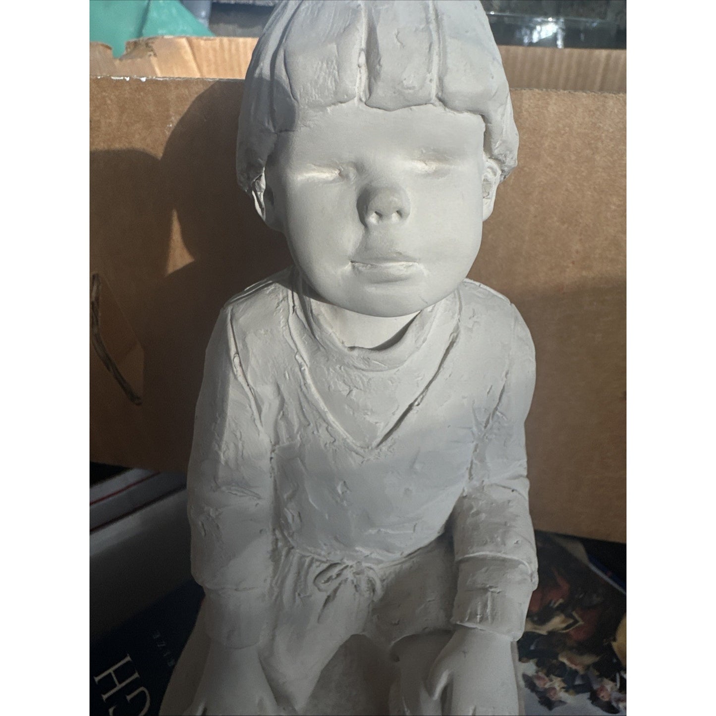 Vintage Sculpture Dee Crowley Boy With Soccer Ball. Rare