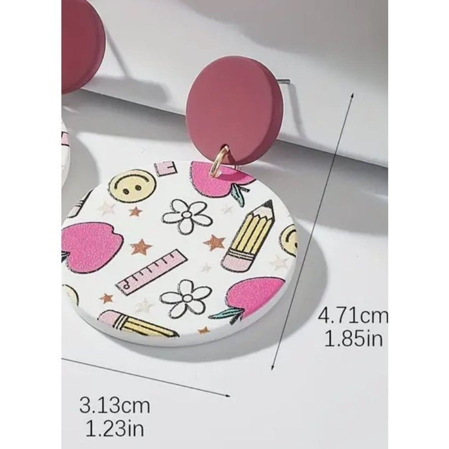 Fun teacher earrings Apple Pencil