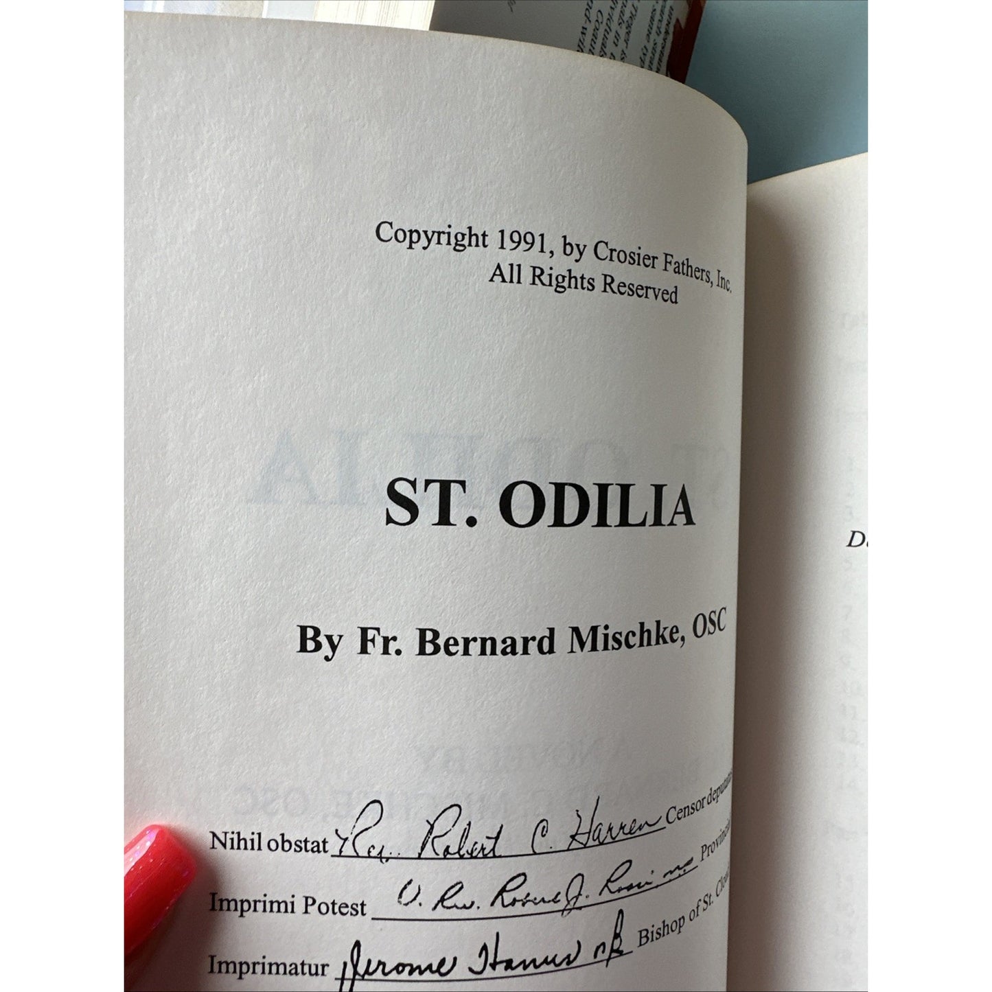 St. Odilia by Fr. Bernard C. Mischke, O.S.C. 1991 National Shrine of St. Odilia