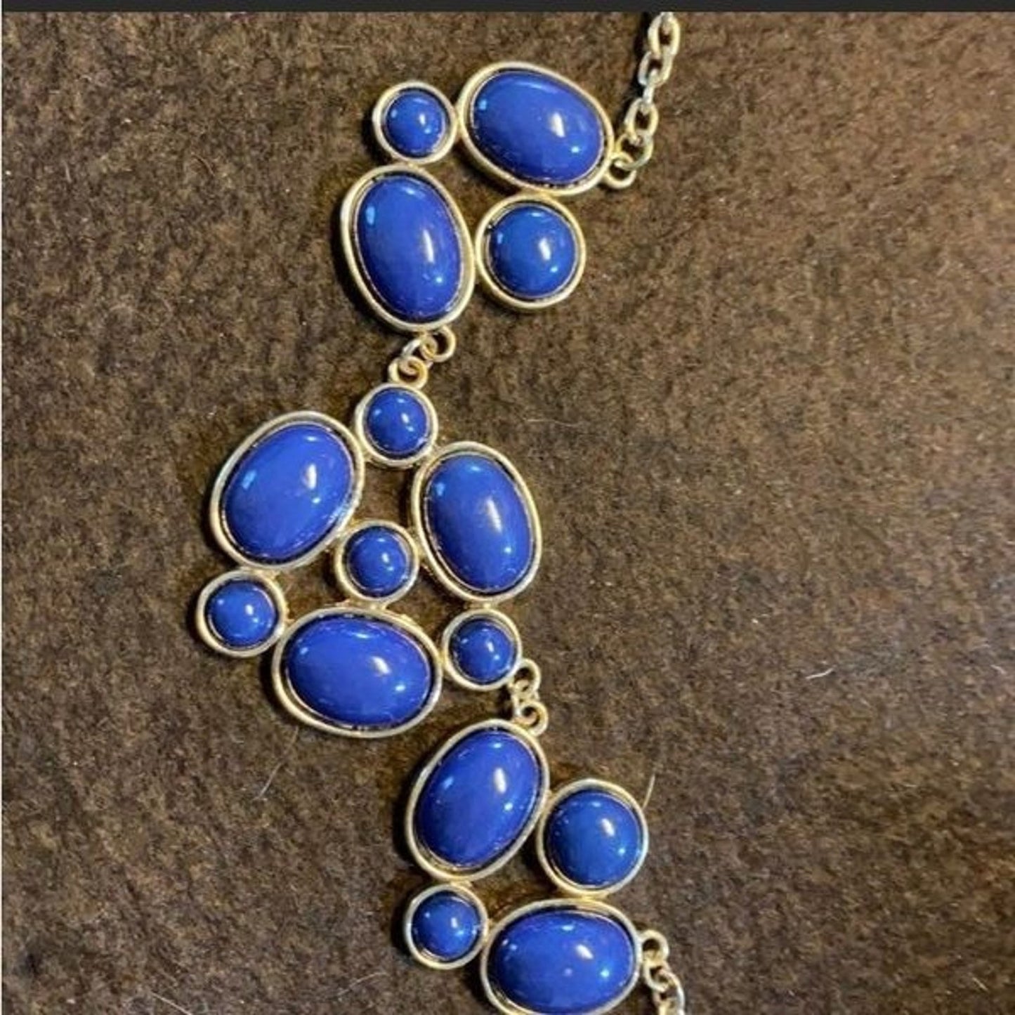 Antique estate jewelry statement necklace blue gemstone