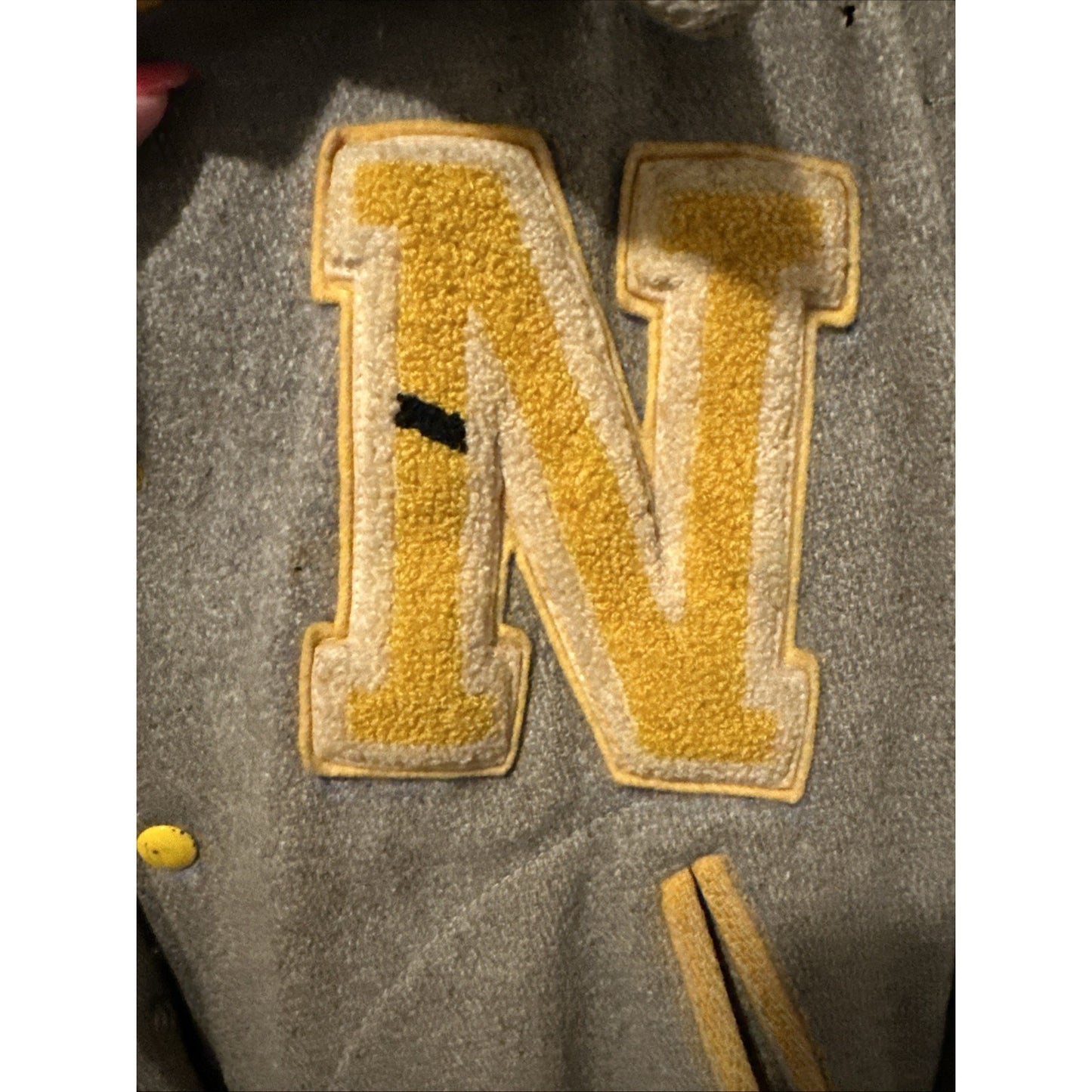 Vintage 1960'S Wool Varsity Jacket Yellow/ Gray