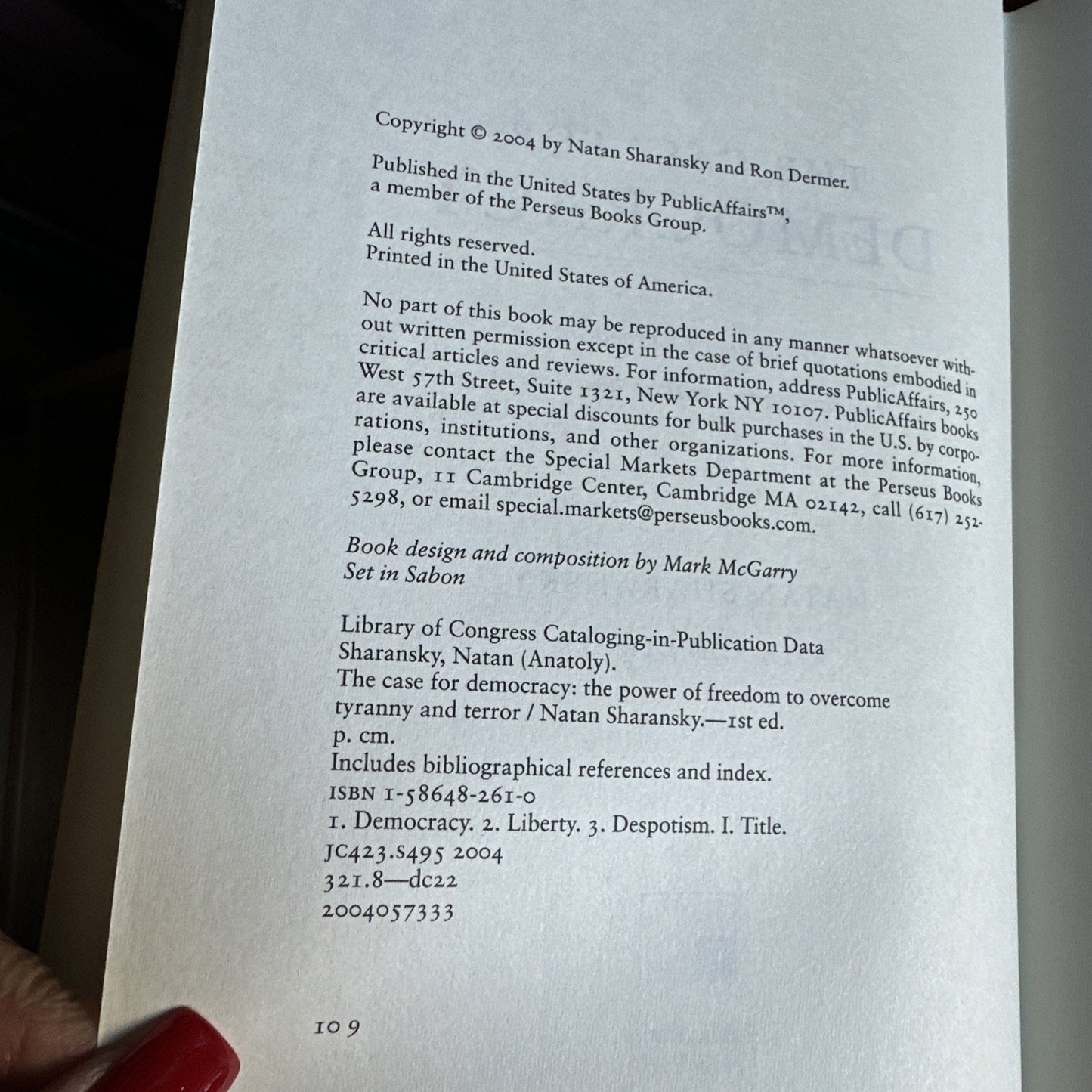 RARE! The Case for Democracy The Power of Freedom to Overcome Tyranny. SHARANSKY