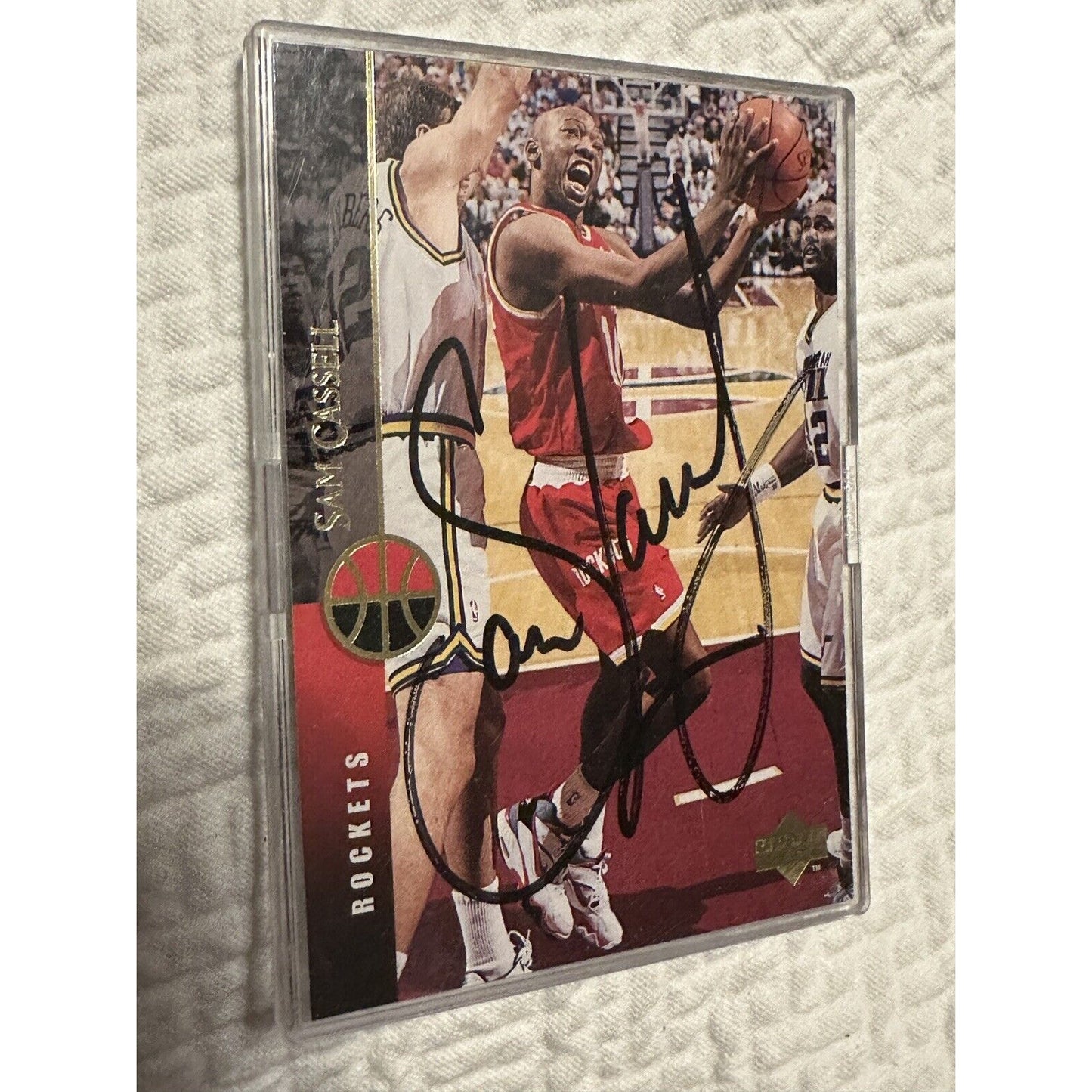 1994-95 Upper Deck Houston Rockets Basketball Card Sam Cassell Signed