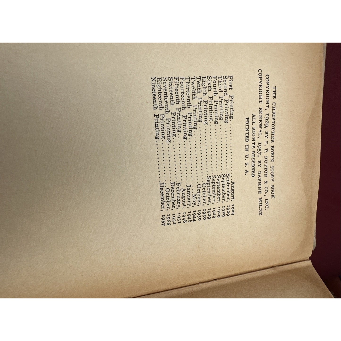 The Christopher Robin Story Book by A. A. Milne. Hardcover 1957