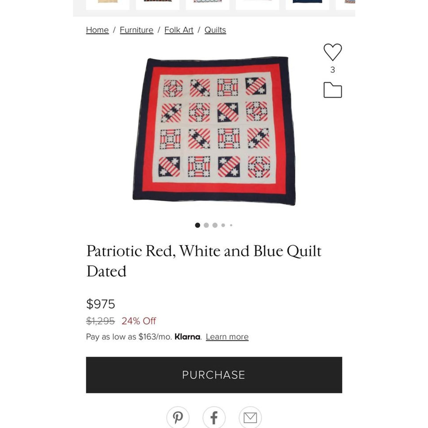 Patriotic Quilt Red White & Blue
