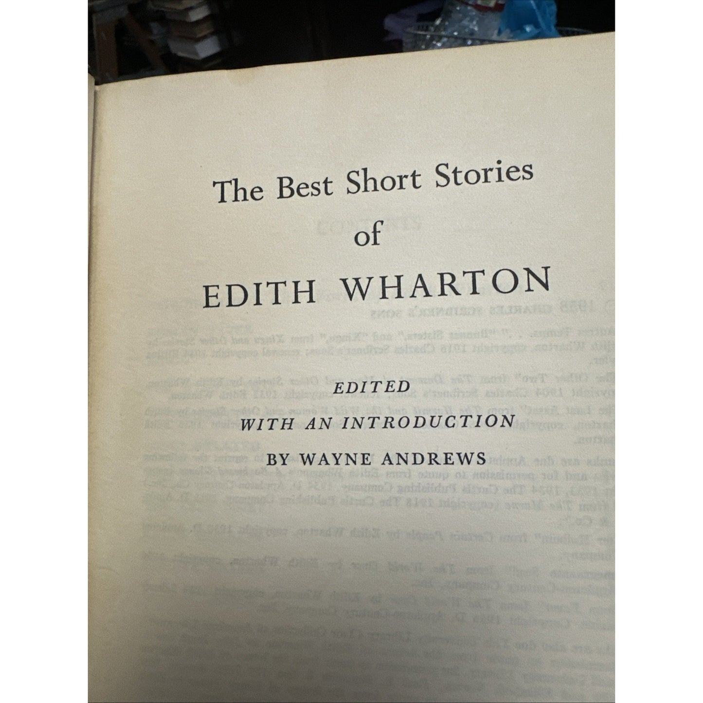 The Best Short Stories of Edith Wharton 1958 Edited by Wayne Andrews