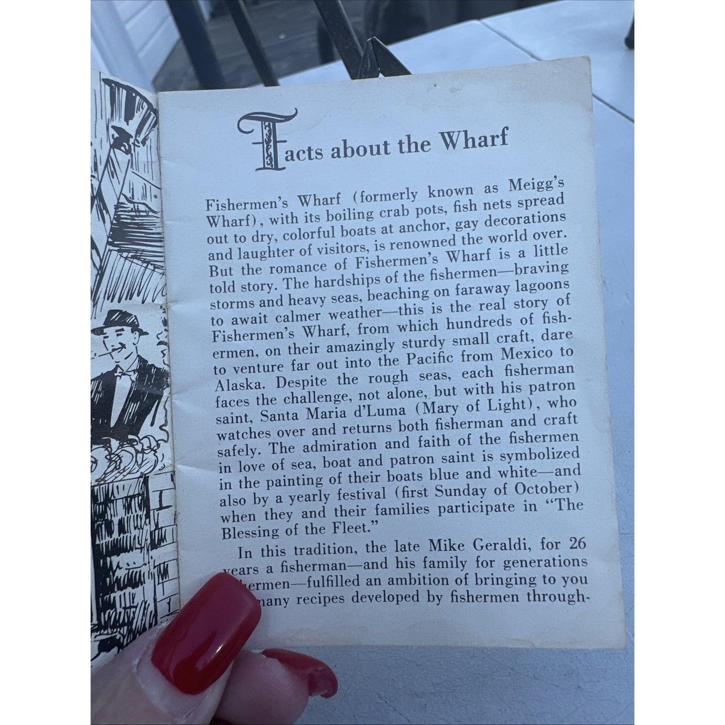 Fishermans Grotto Tiny Recipe Book 1950S – 60S 4x3 inches Map History Wharf