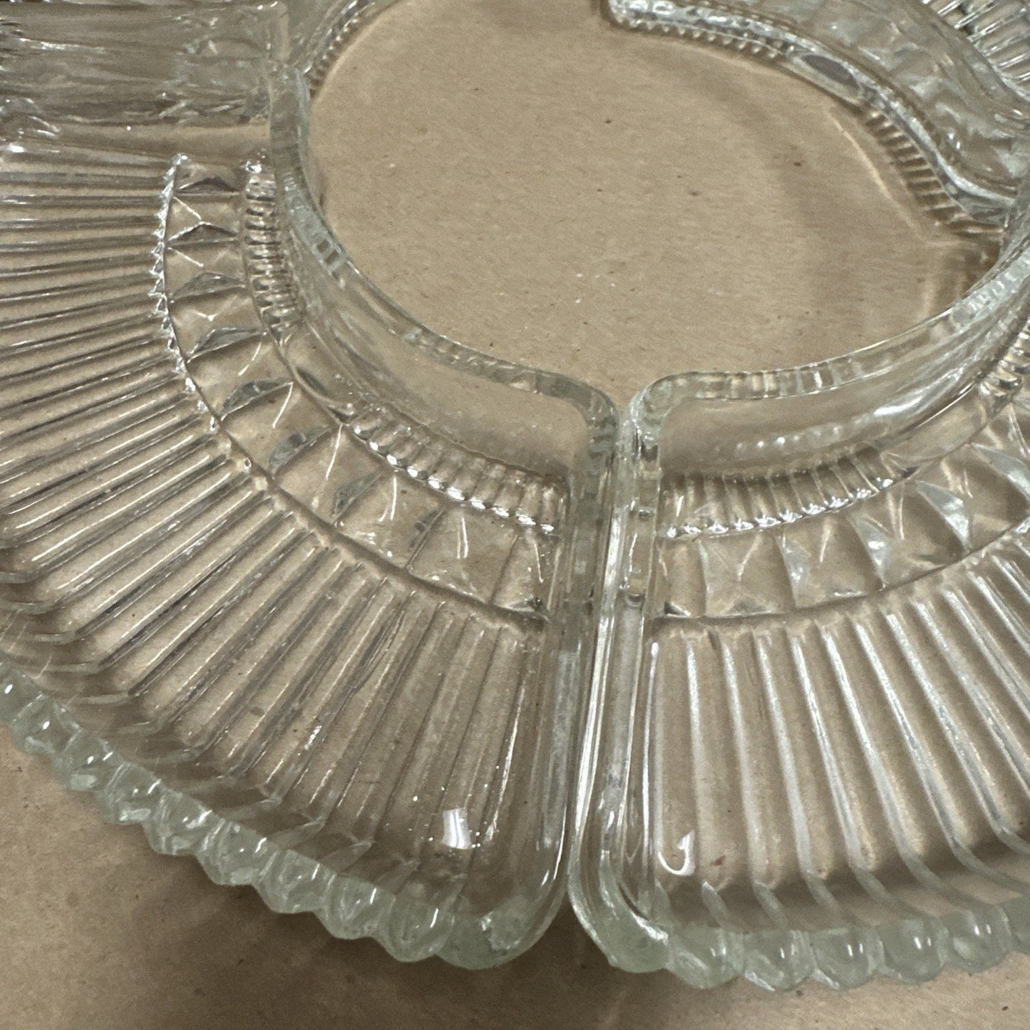 Vintage Kromex Lazy Susan Replacement Relish Dish Glass Inserts Set Of 4