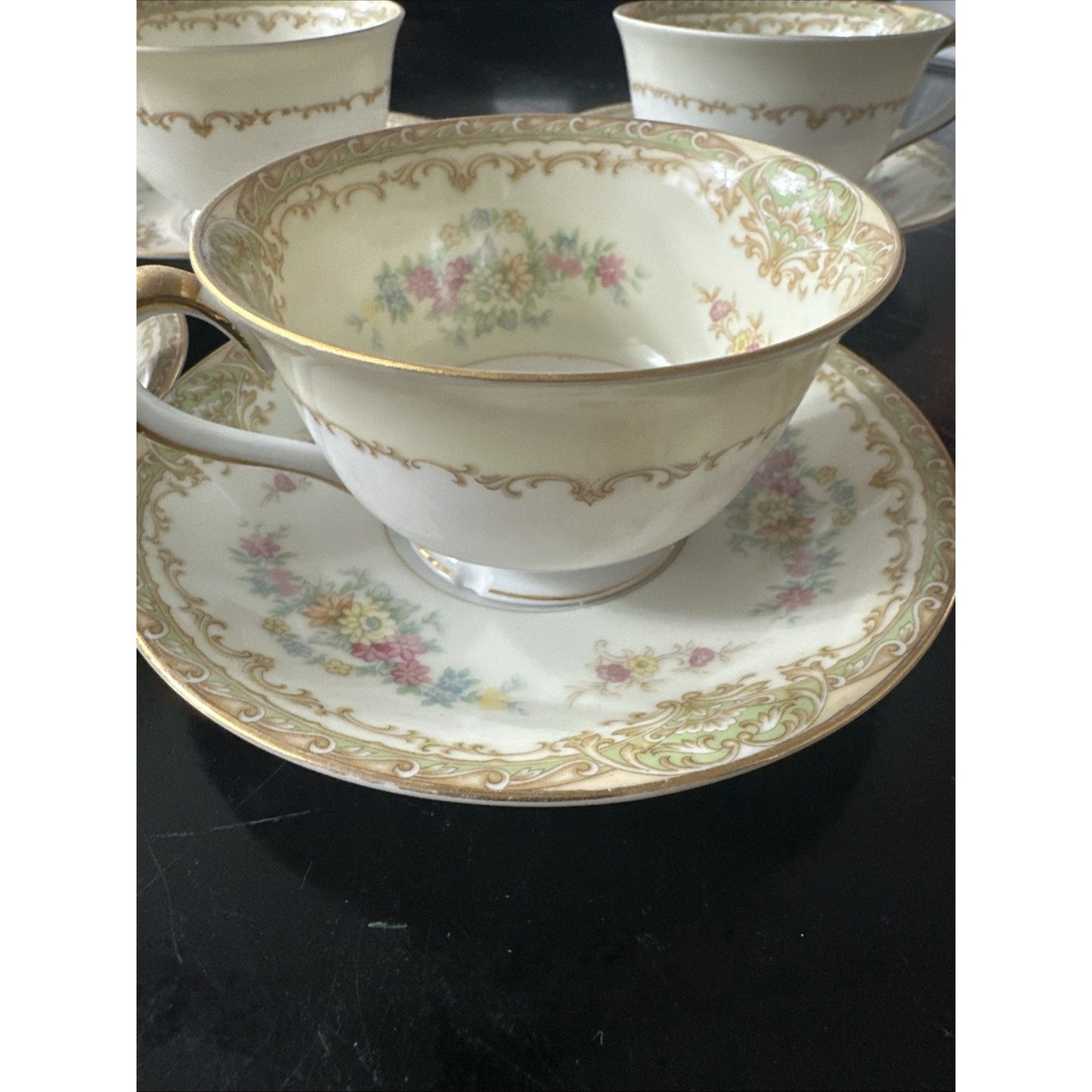 Noritake N128 Cup & Saucer 453402 4 Cups 5 Saucers