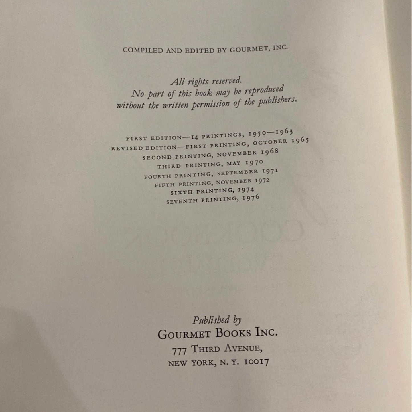 The Gourmet Cookbook Vol. 1 & 2 Vintage