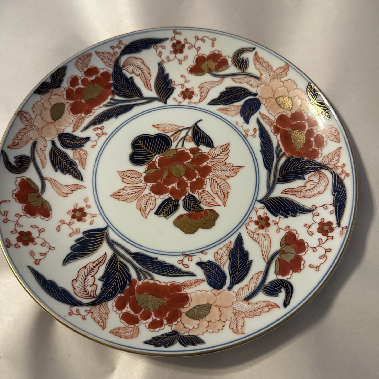 Gold Imari Vintage Japan RARE Floral Hand Painted Collectible Plate 24 Kt gold