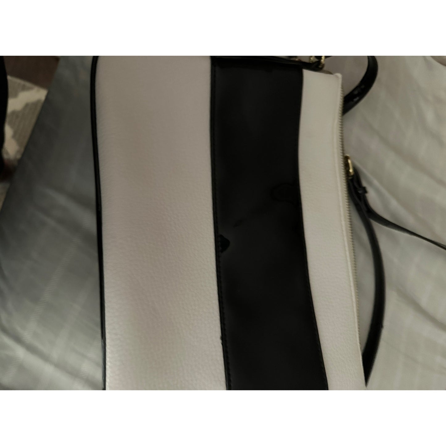 Cross-body Patent Leather Purse, Anne Klein Cross-body Purse, Black and White Patent Leather Purse