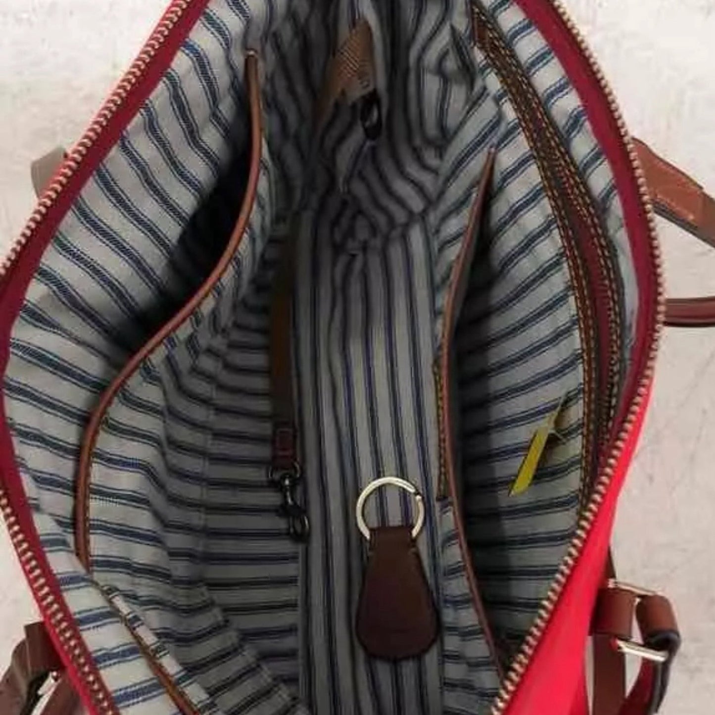 Dooney & Bourke Womens Red tote Inner Pockets Double Handle Zipper Tote Bag