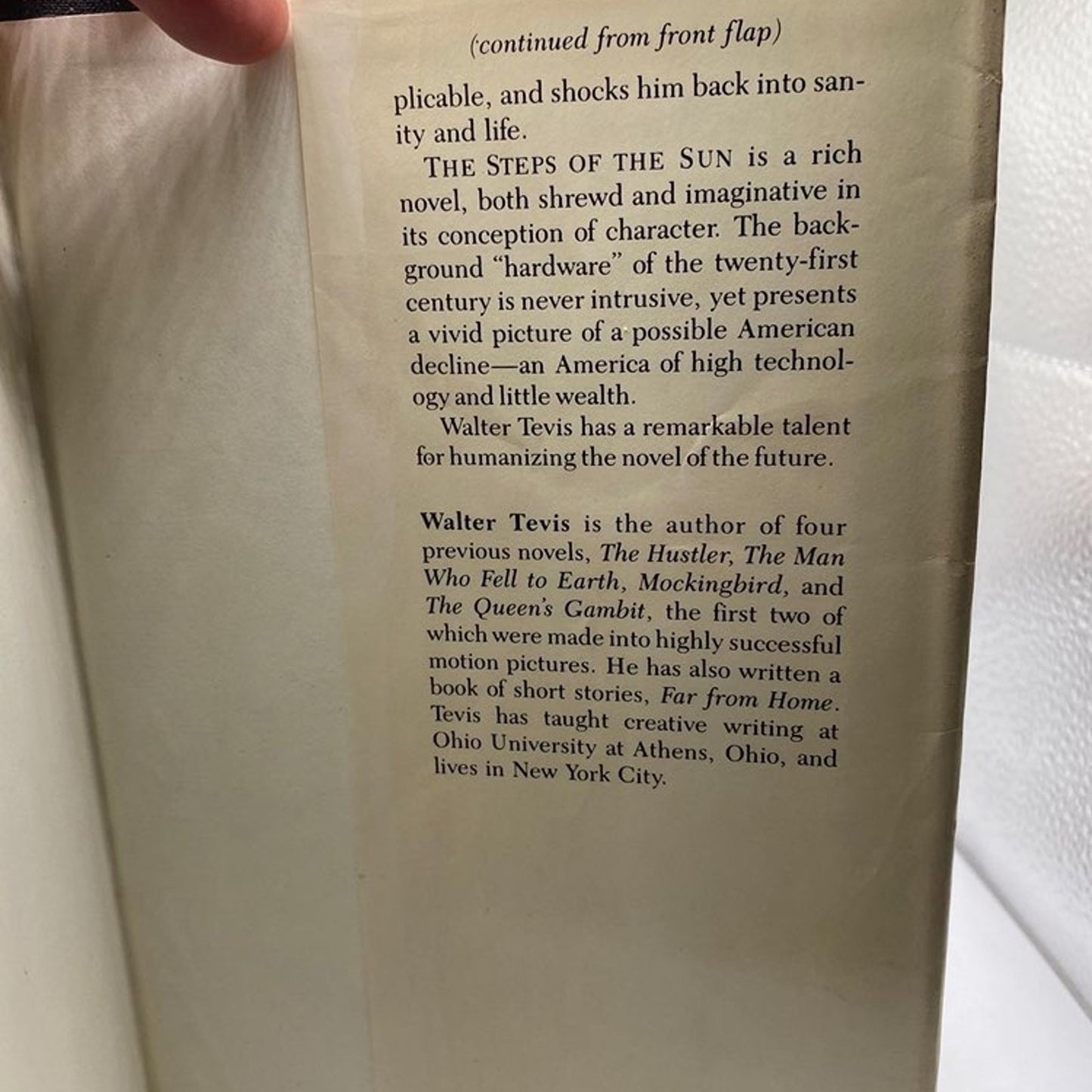 Walter Tevis, The Steps of the Sun First Edition