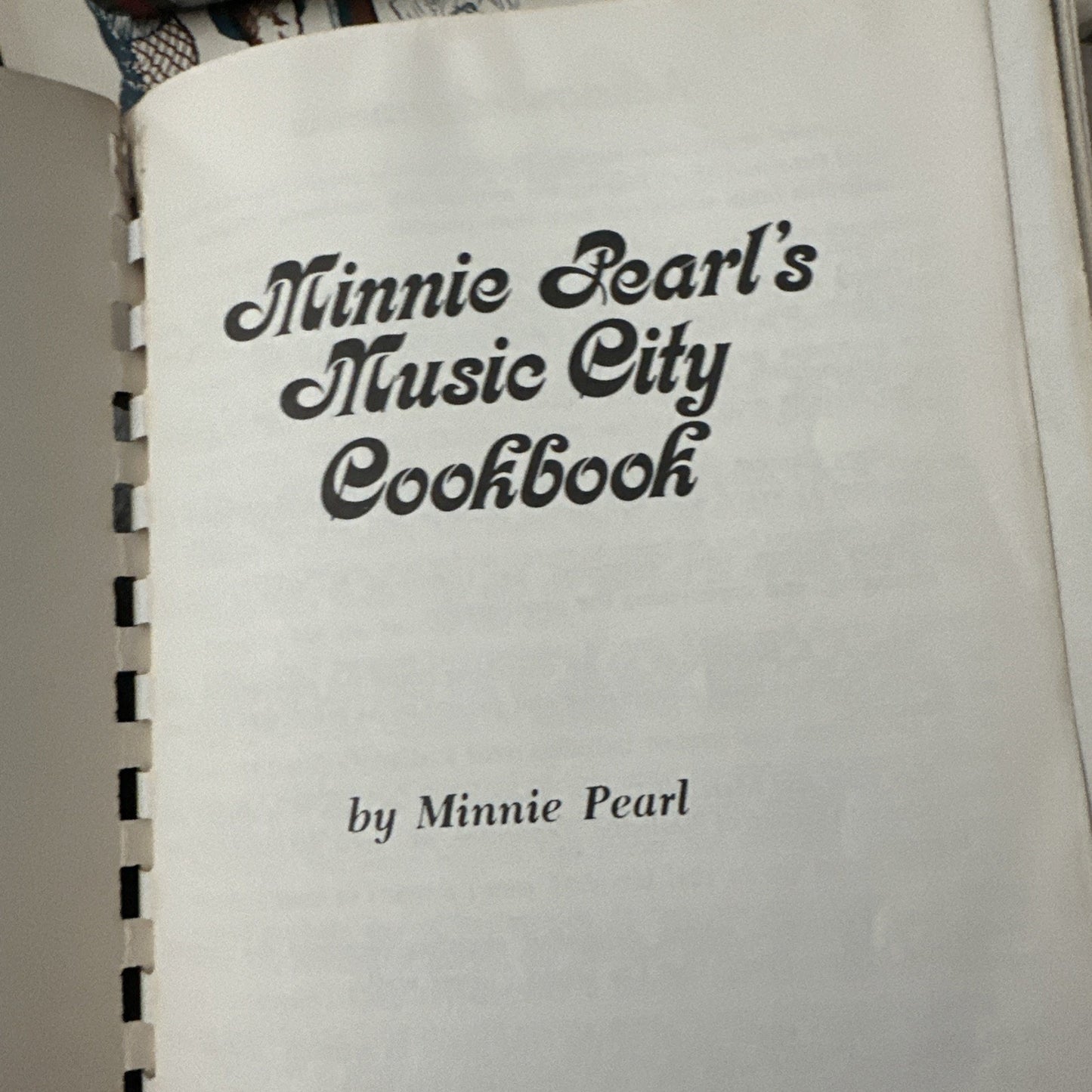 Minnie Pearl's Music City Cook Book vintage 1970 spiral bound recipes