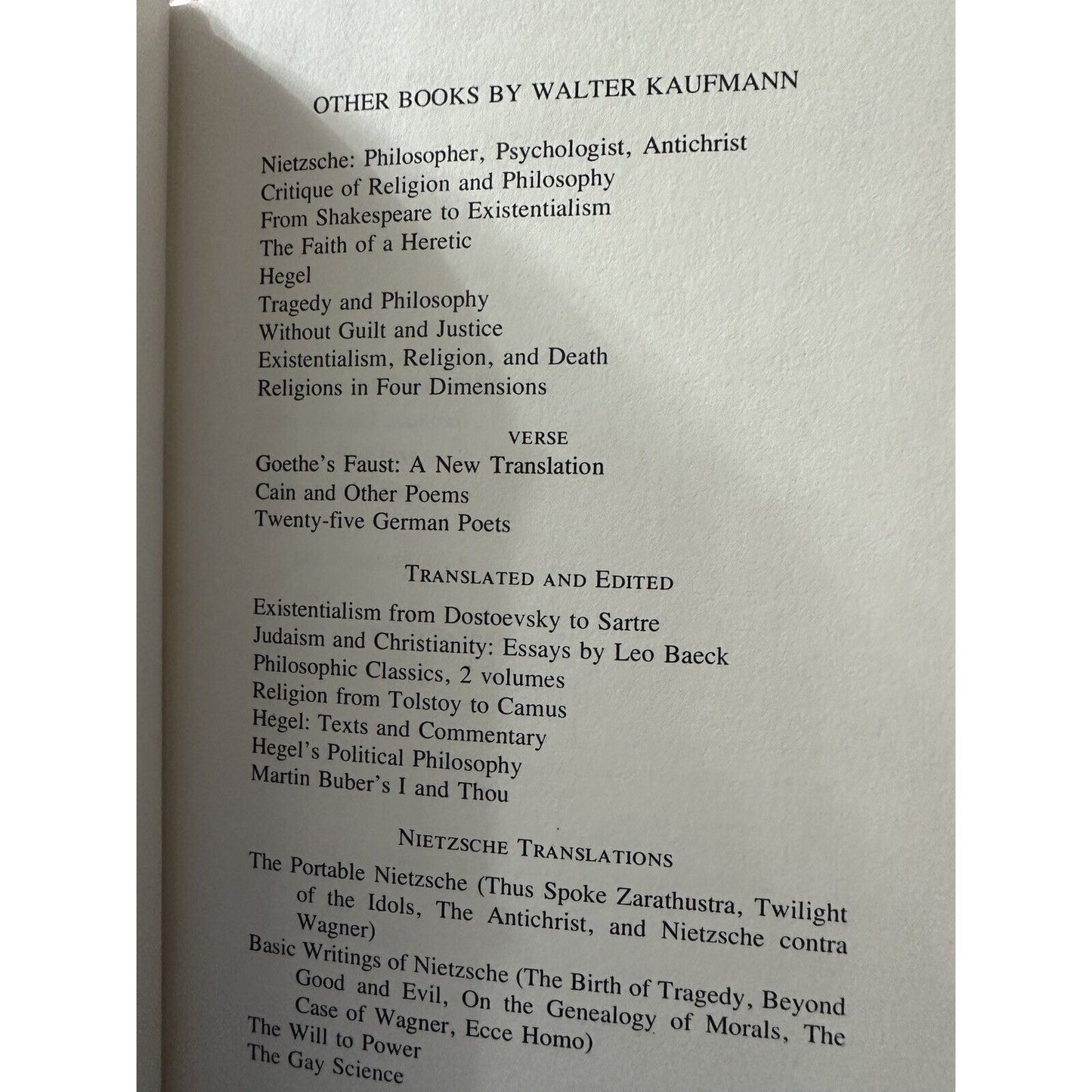 The Future of the Humanities by Kaufmann, Walter (1977) First Edition