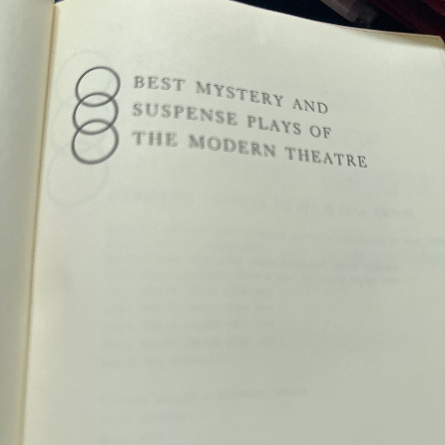 1971 BEST MYSTERY/SUSPENSE PLAYS of MODERN THEATER Complete Texts w/Prefaces