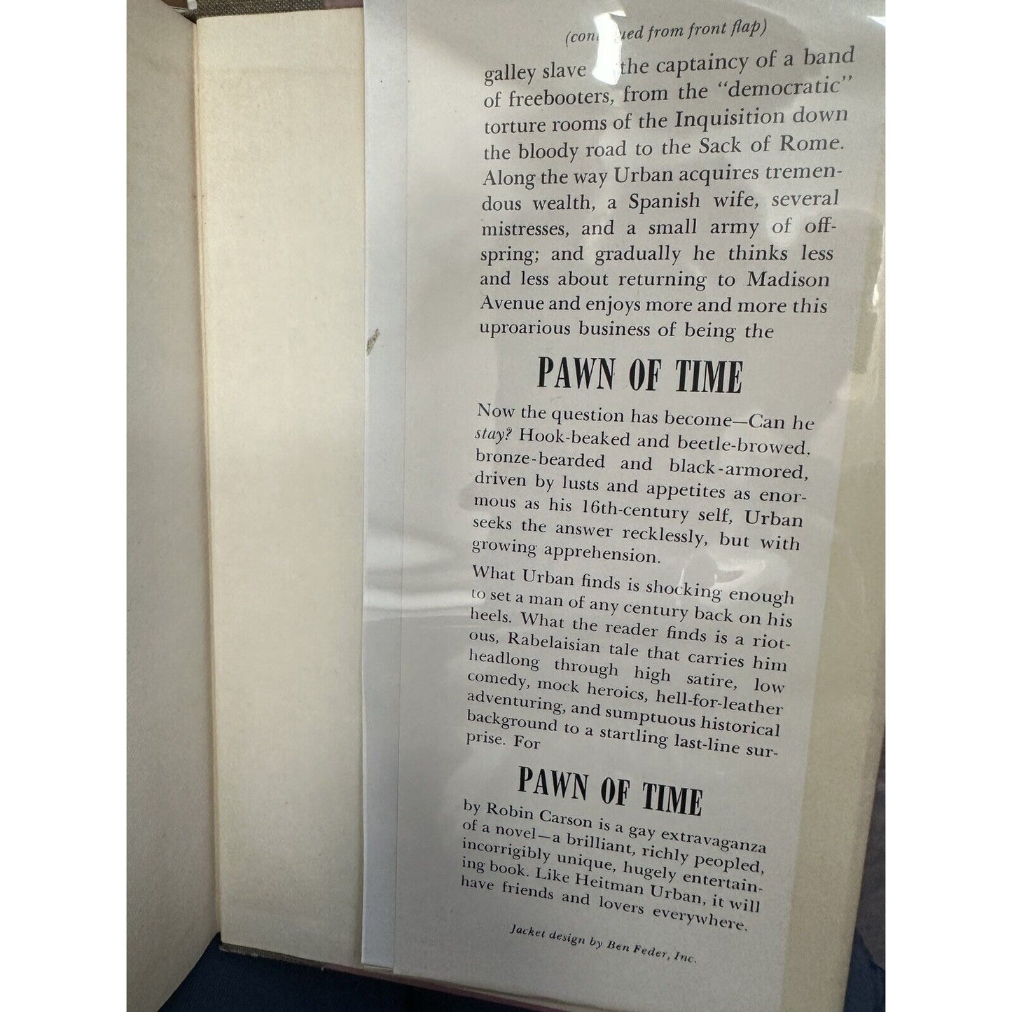 PAWN of TIME Robin Carson First Edition