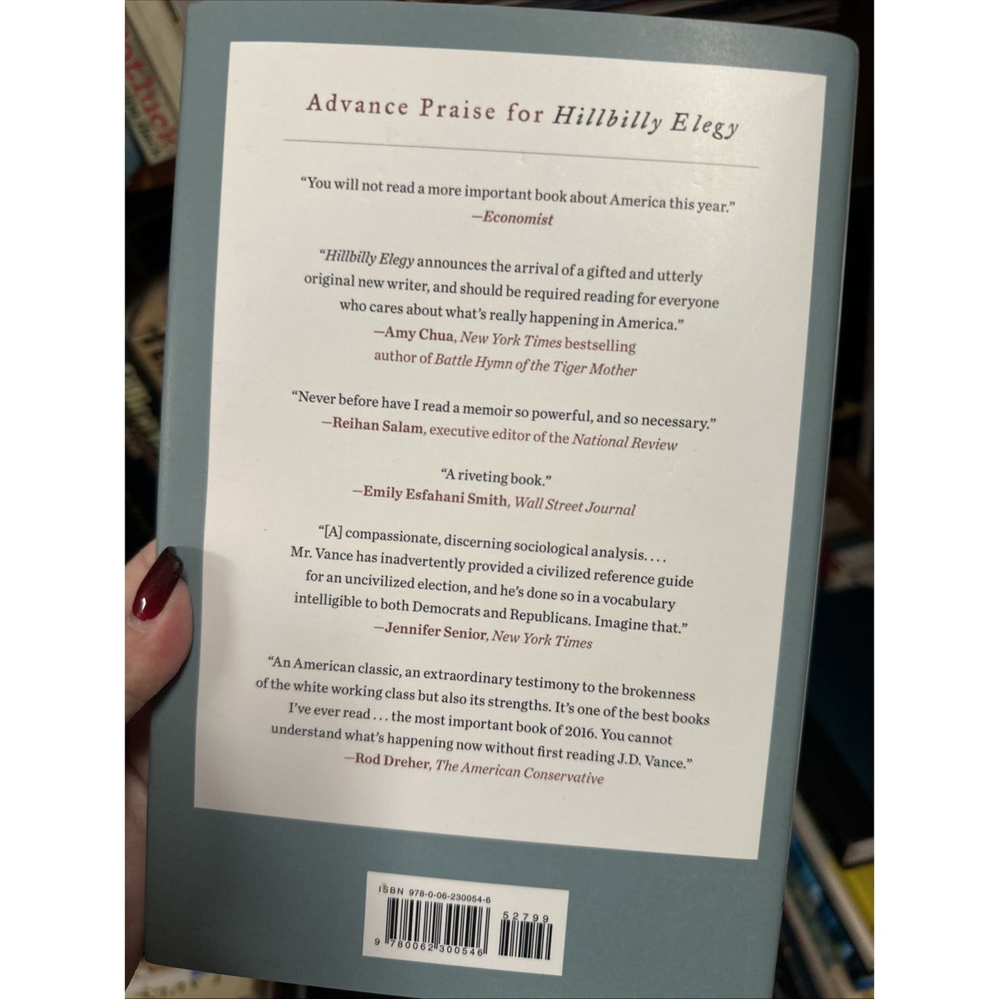 Hillbilly Elegy: A Memoir Of A Family And Culture In Crisis by J.D. Vance HC DJ