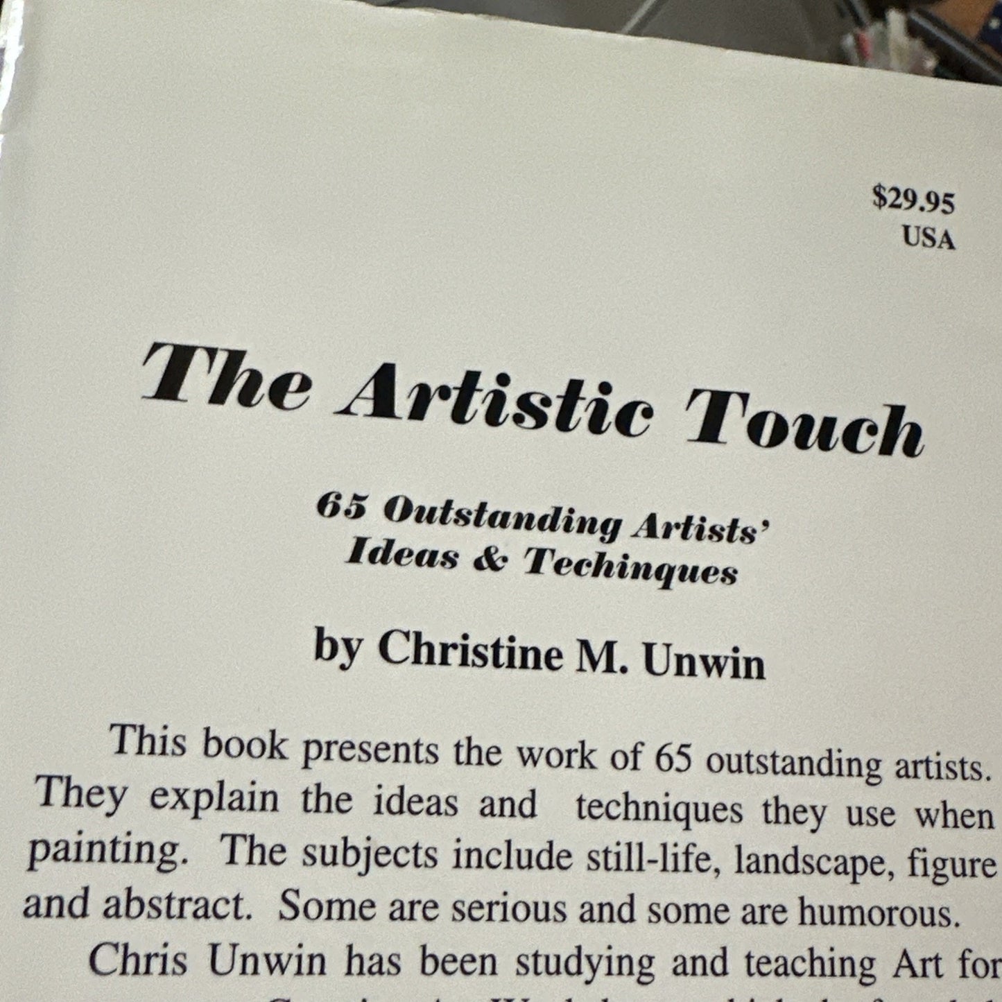 The Artistic Touch (Artistic Touch Series) Unwin, Christine M.