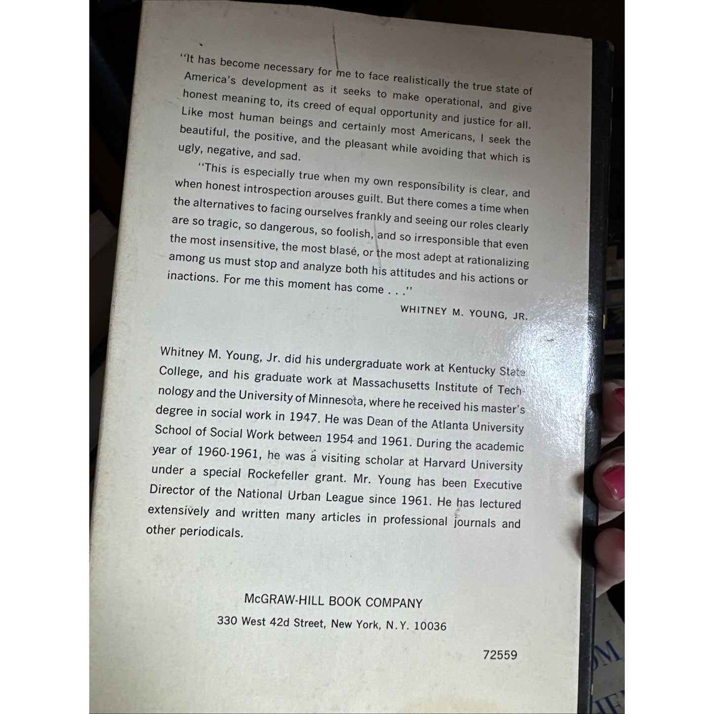 SIGNED To Be Equal Whitney M. Young, Jr. 1st Ed 1964 HC/DJ