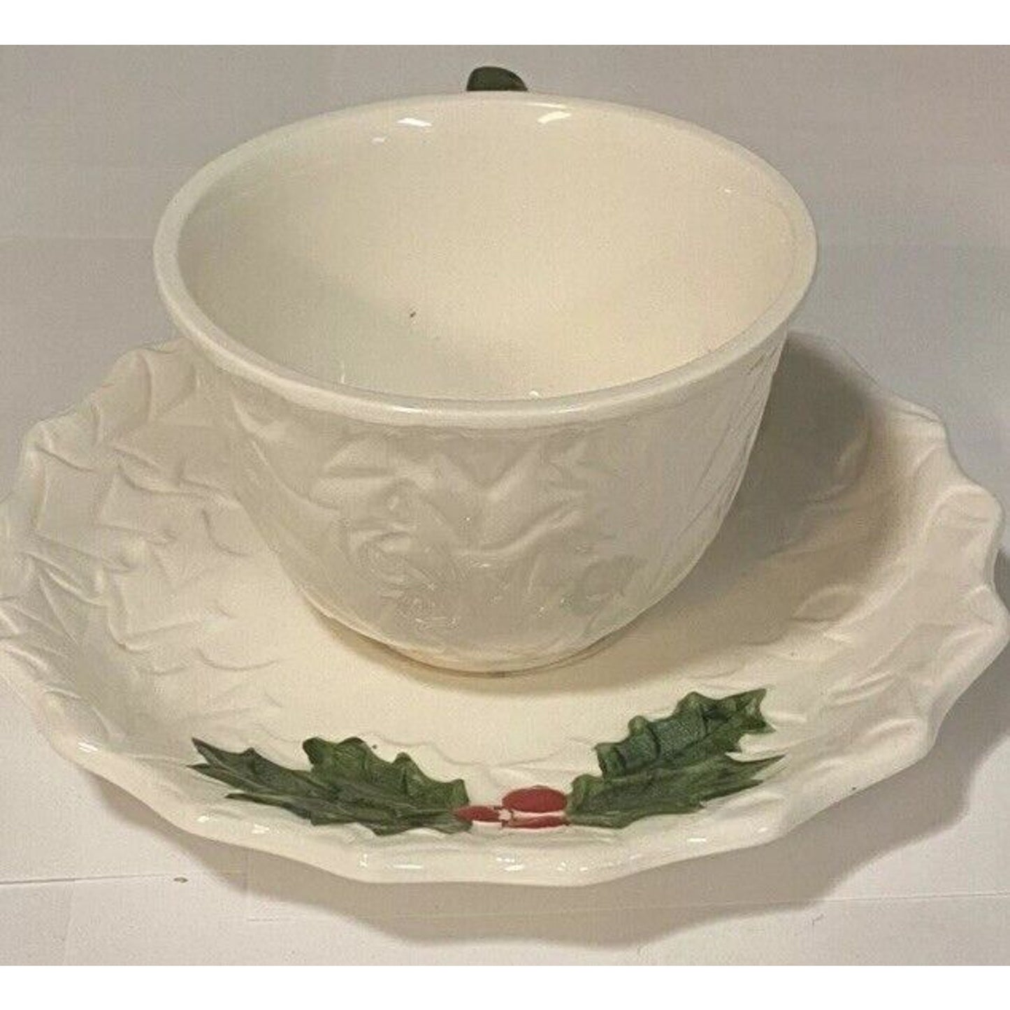 Set Of 6 Christmas Holly Vintage LEFTON 1970-71 Holly Berry 6066 Mugs