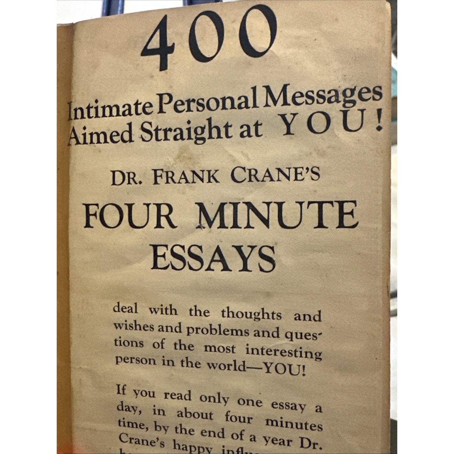 Rare Vintage 1919 Four Minute Essays by Dr Frank Crane Book Set Vol 1-10