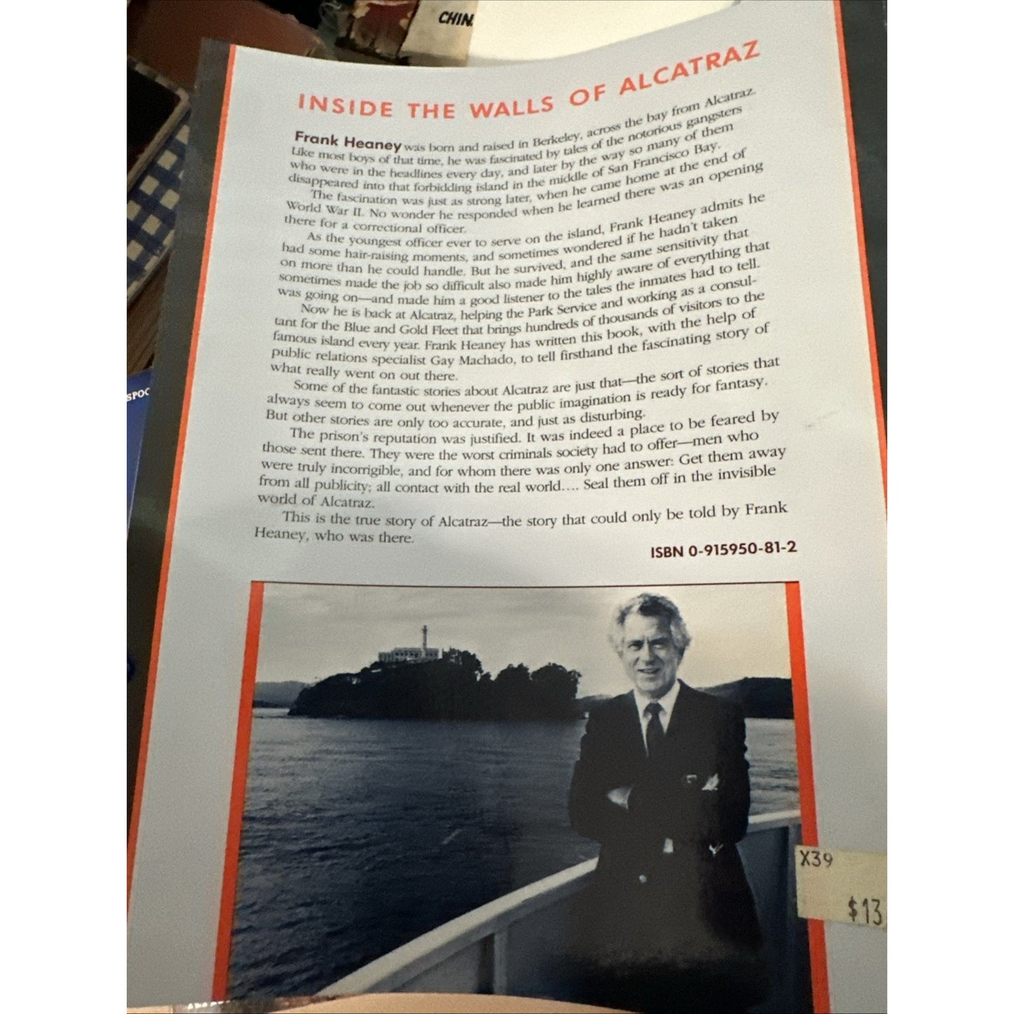 Frank Heaney - Inside the Walls of Alcatraz - Signed