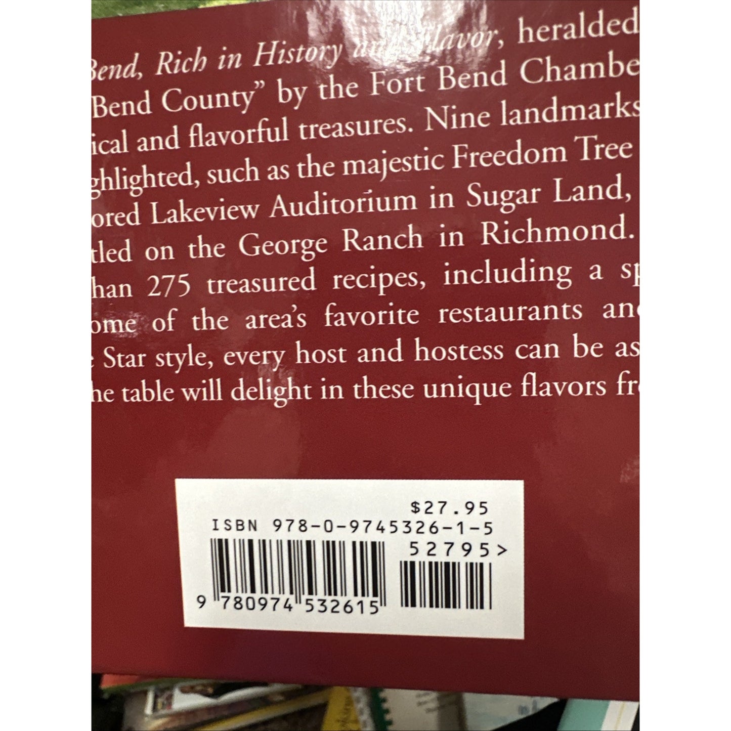 Treasures From The Bend, Fort Bend, Tx Cookbook Junior League Texas Recipes