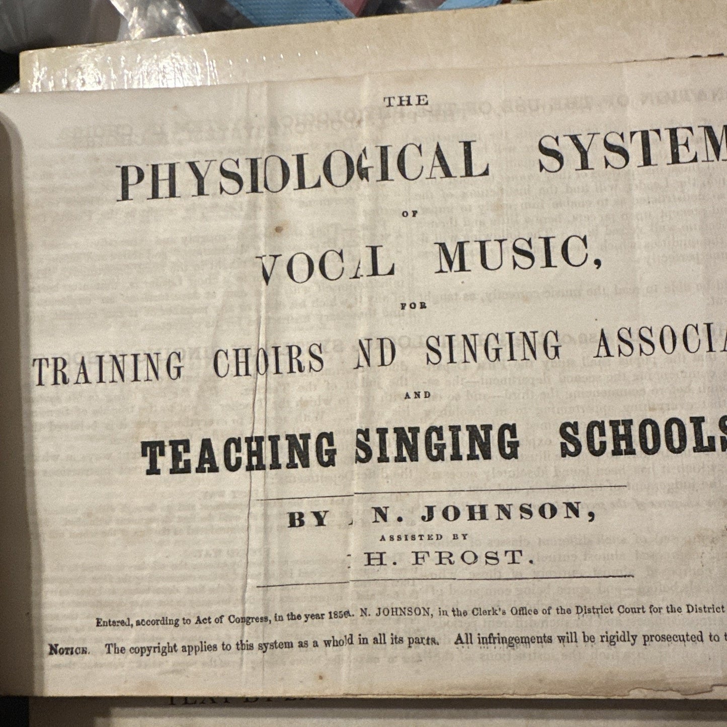The Key Stone Collection Of Church Music - Hymns Psalms by A N Johnson HB 1857