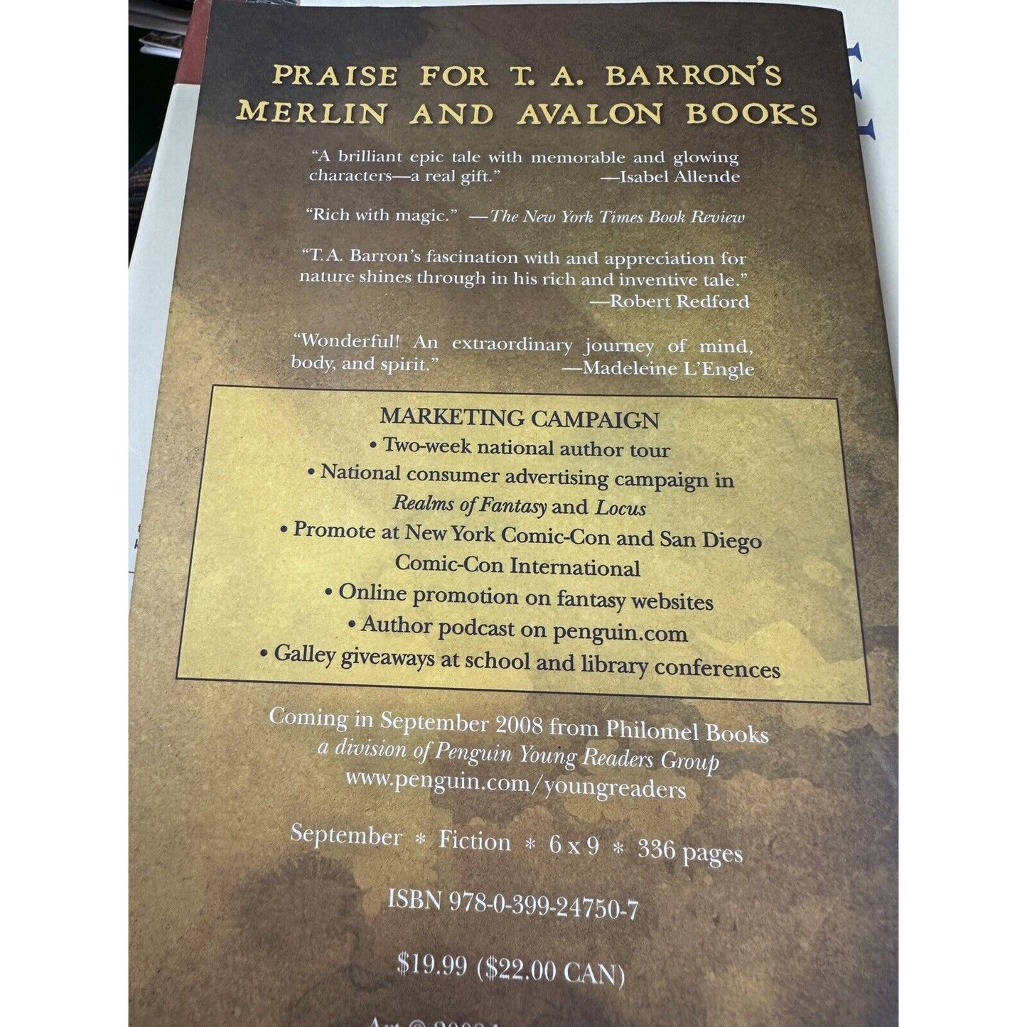 MERLIN'S DRAGON by T. A. BARRON *SIGNED* -ARC-