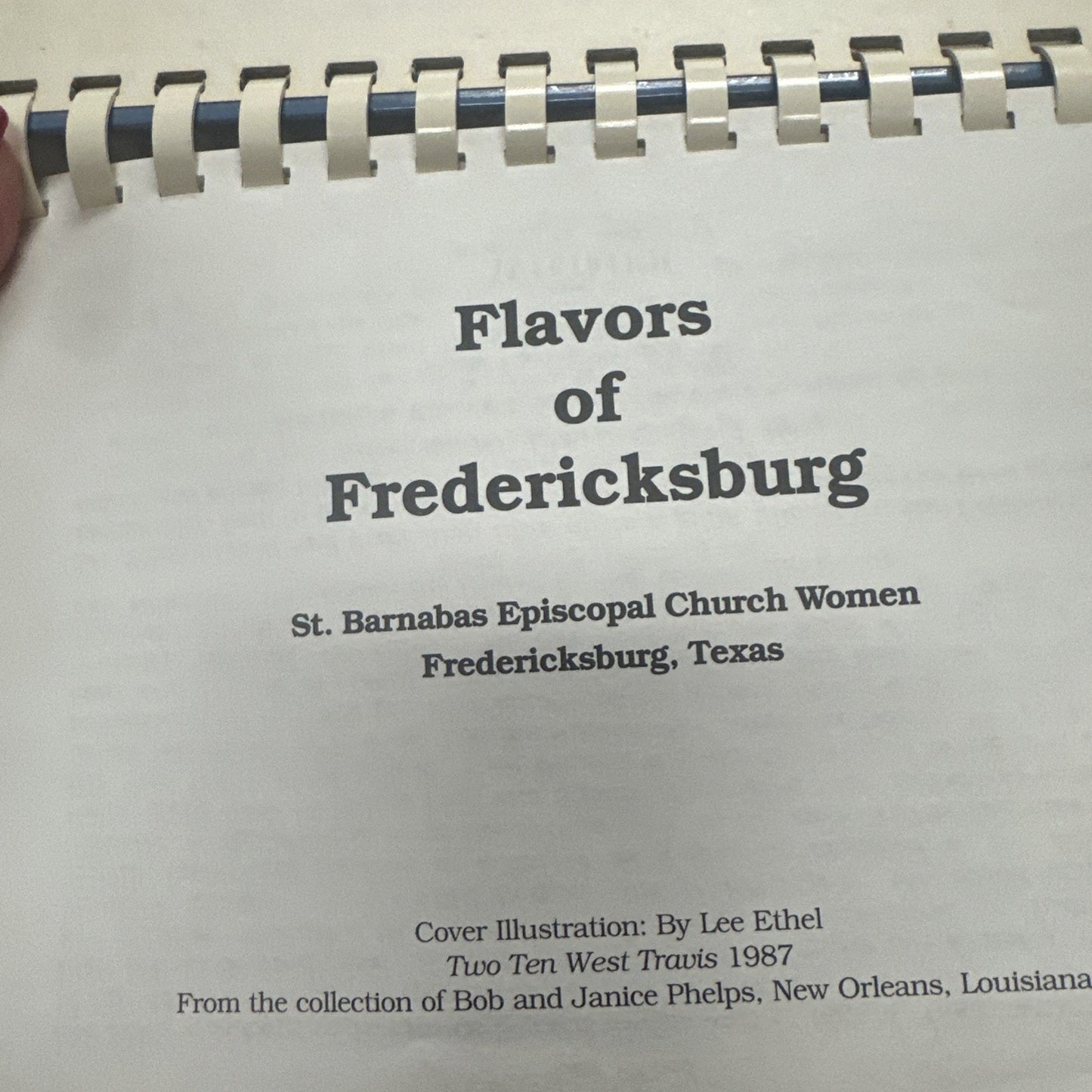 Flavors of Fredericksburg Saint Barnabas Episcopal Church Cookbook 1994 Texas