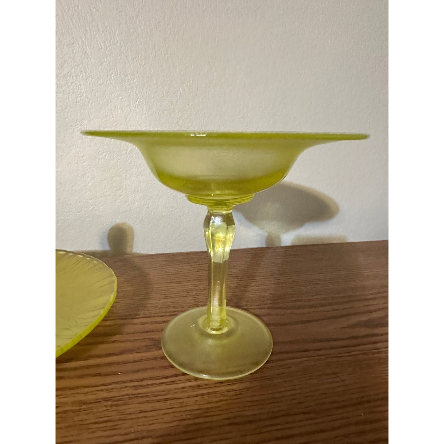 Vintage Tiffin Yellow Satin Vaseline Glass Compote
Serving tray & dish