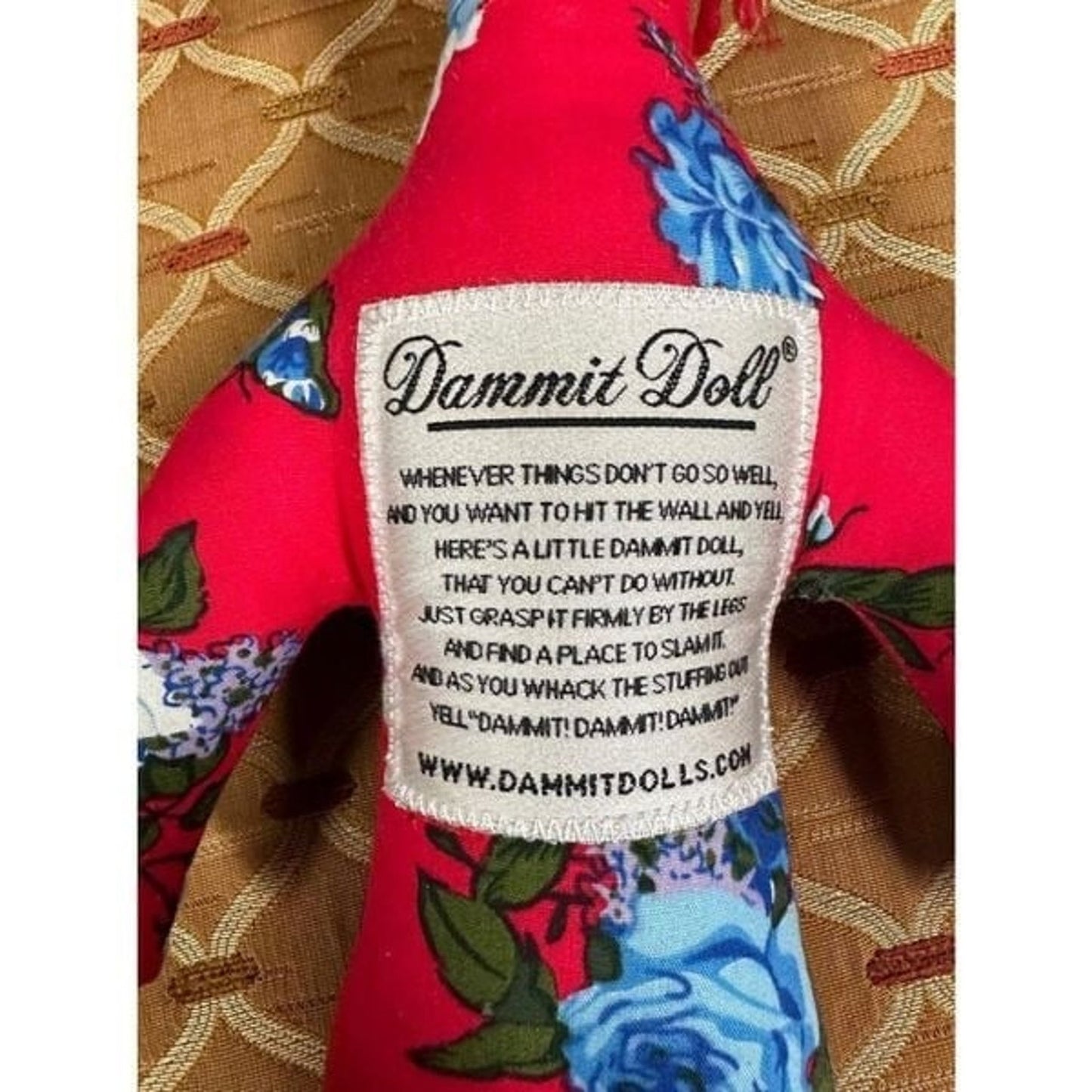 Floral dammit plush doll. 13 inch.