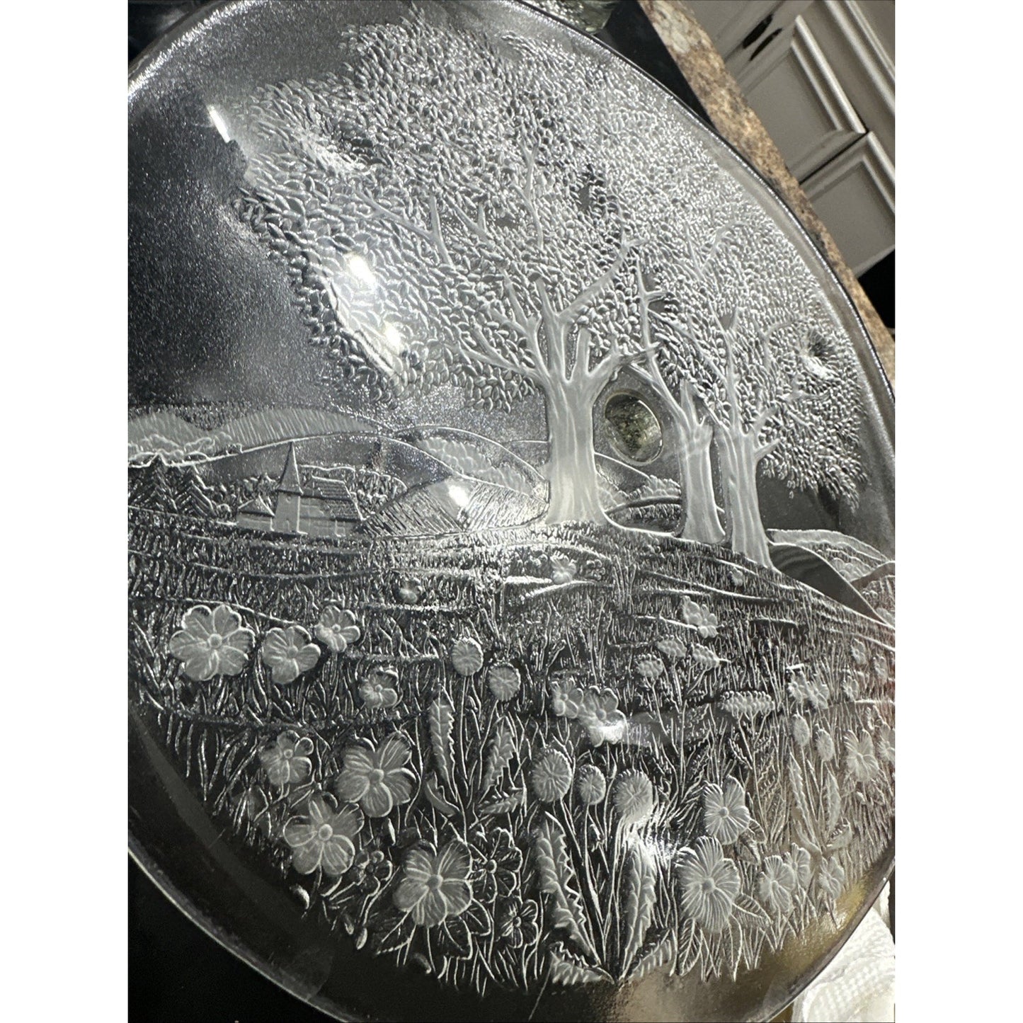 Retro Vintage Studio Nova Germany Crystal Sun Valley 13” Round Canape Tray plate