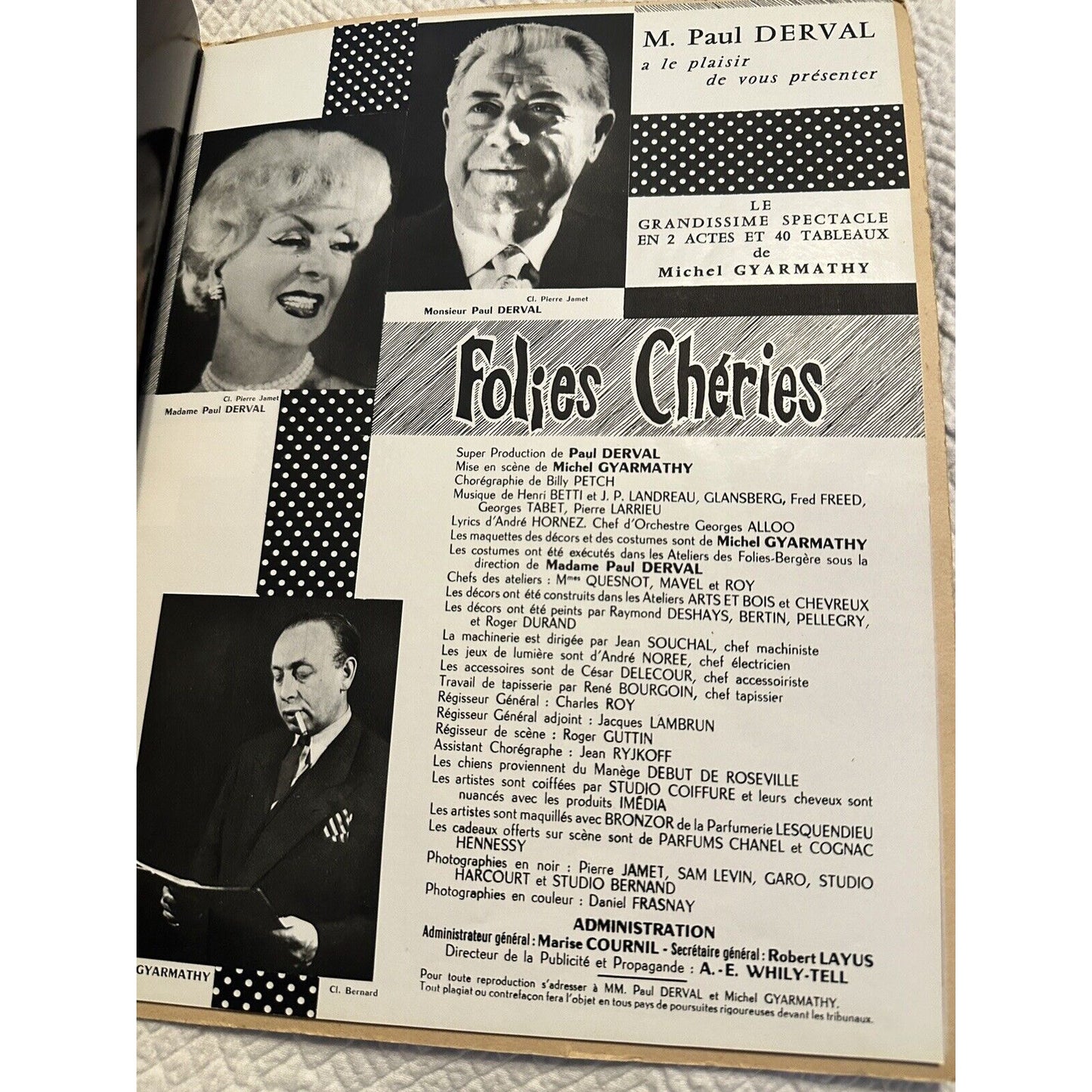 Rare Vintage, collectable original program FOLIES BERGERE