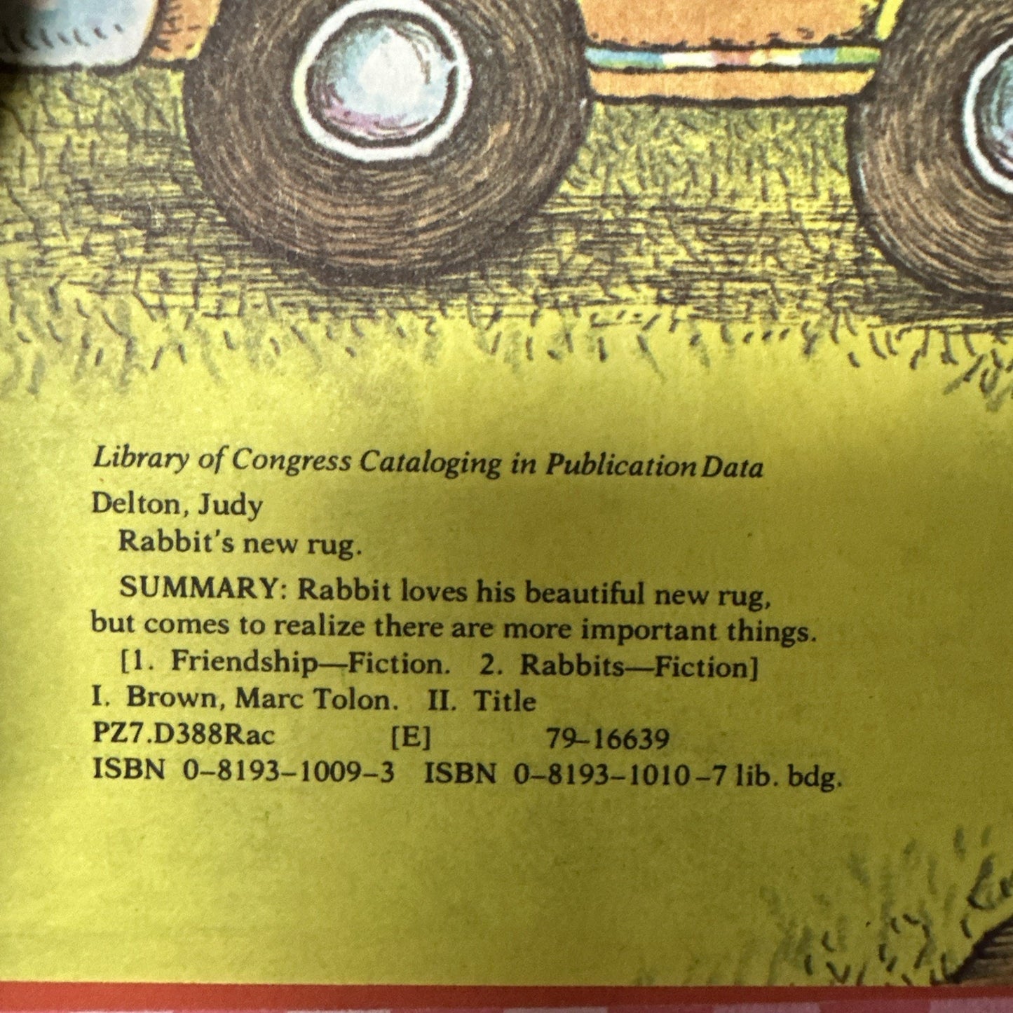 Rabbit's New Rug by Judy Delton and Marc Brown (1979, Hardcover)