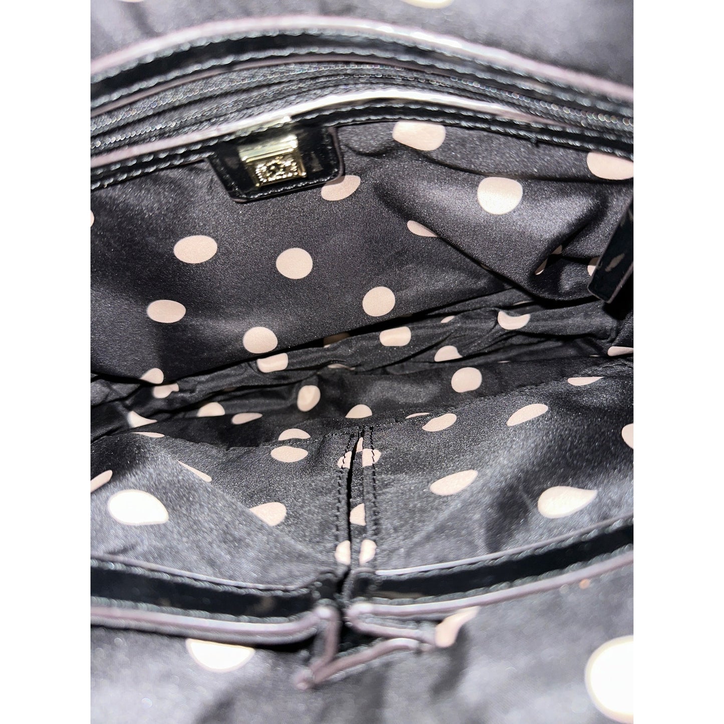 Cross-body Patent Leather Purse, Anne Klein Cross-body Purse, Black and White Patent Leather Purse