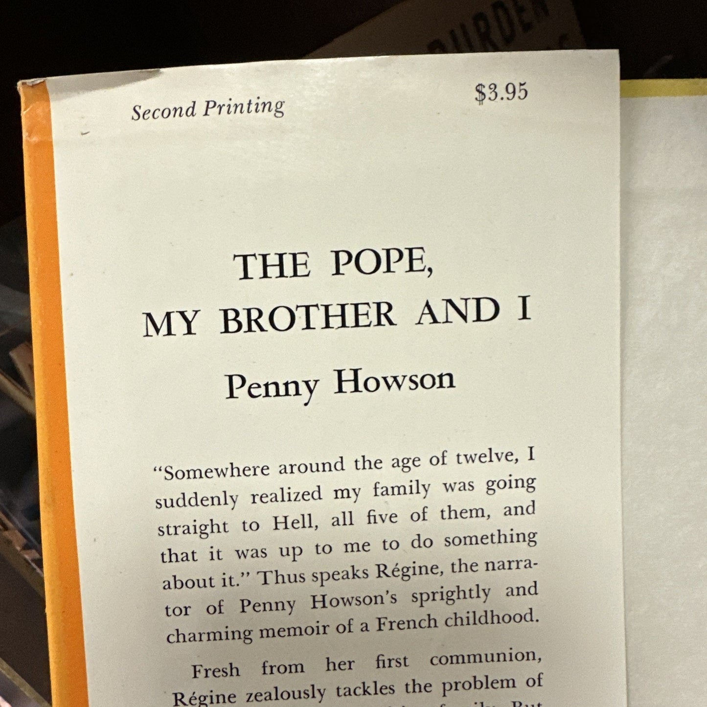The Pope, My Brother and I - Recollections of a French Childhood by Penny Howson