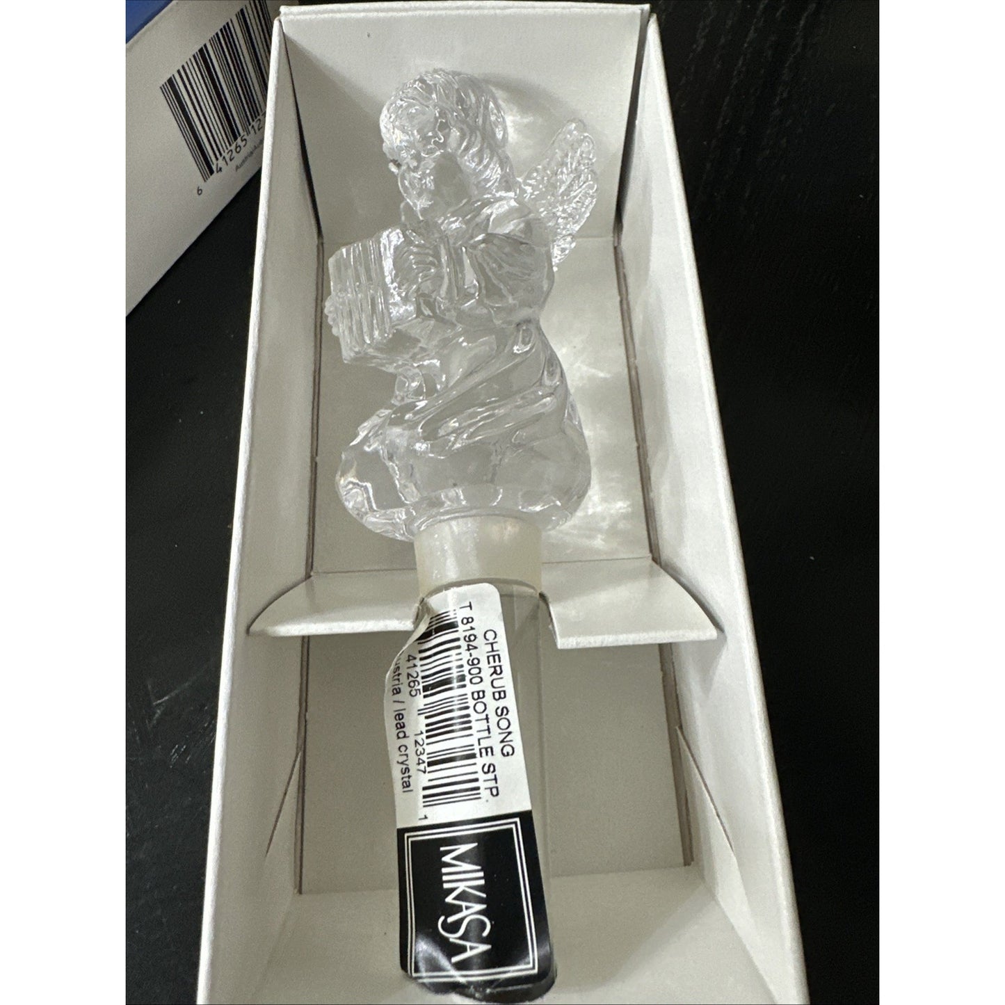 Mikasa Cherub Song Angel Wine Whiskey Bottle Stopper Crystal Glass original box