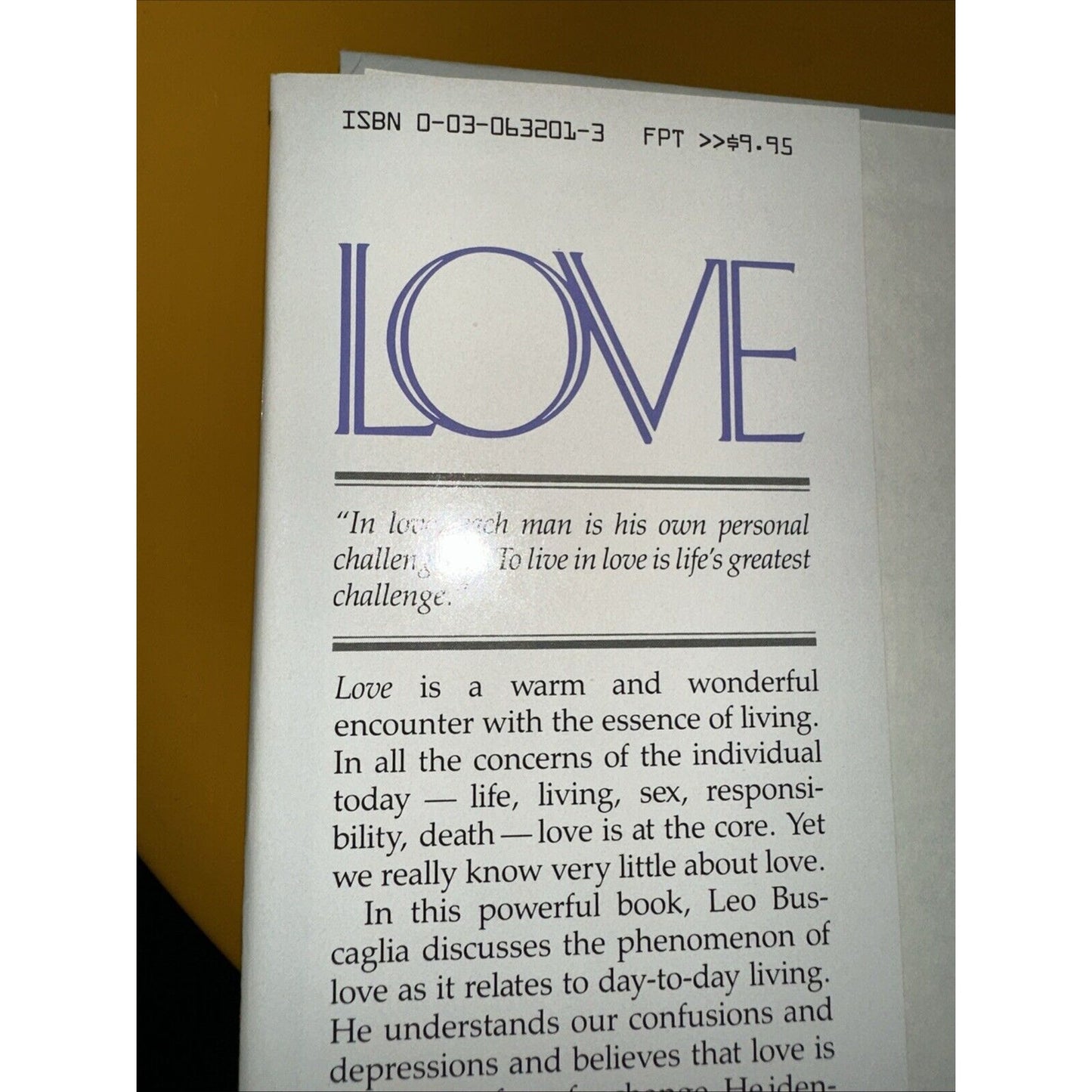 Love by Leo Buscaglia Vintage Hardcover Published 1972