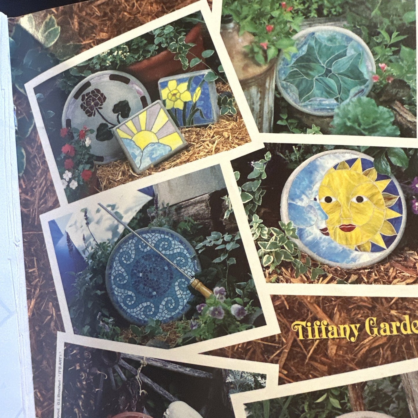 Tiffany Garden II Mosaic Tables Stones Bricks by Jean Bishop & Julie Bishop-Day