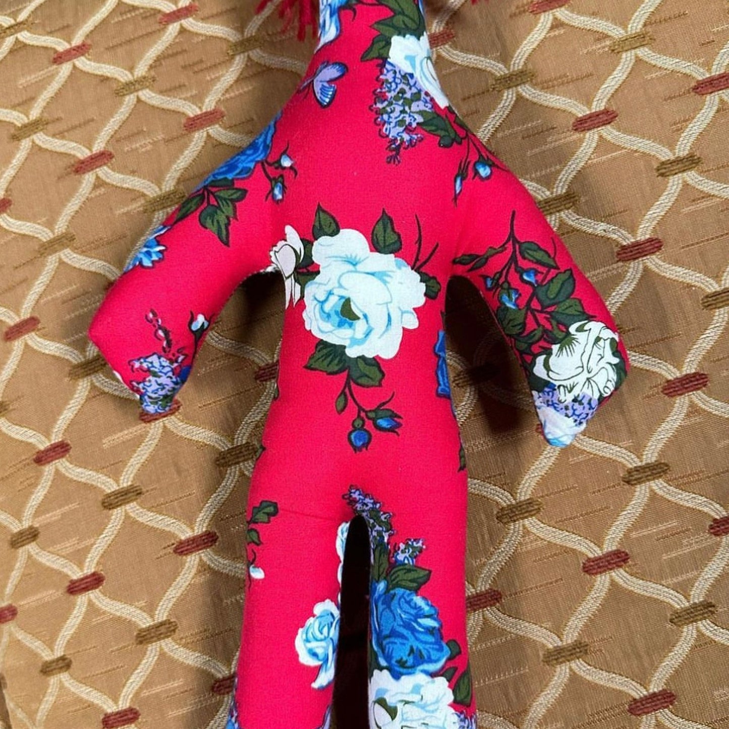 Floral dammit plush doll. 13 inch.