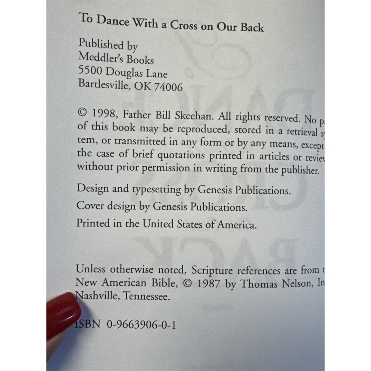 To Dance with a Cross on Our Back: Bill Skeehan Signed