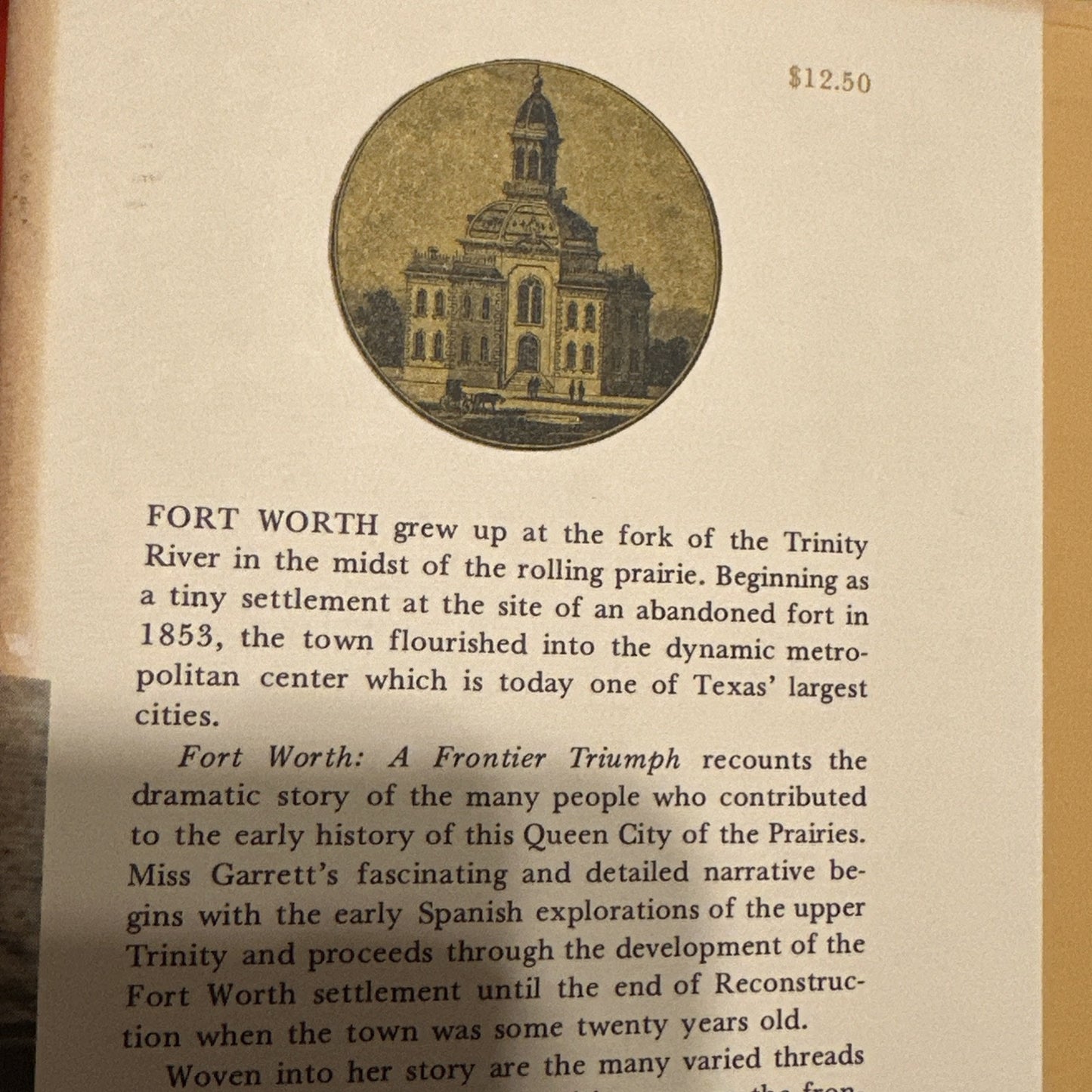 Julia Kathryn GARRETT / Fort Worth A Frontier Triumph 1st Edition 1972