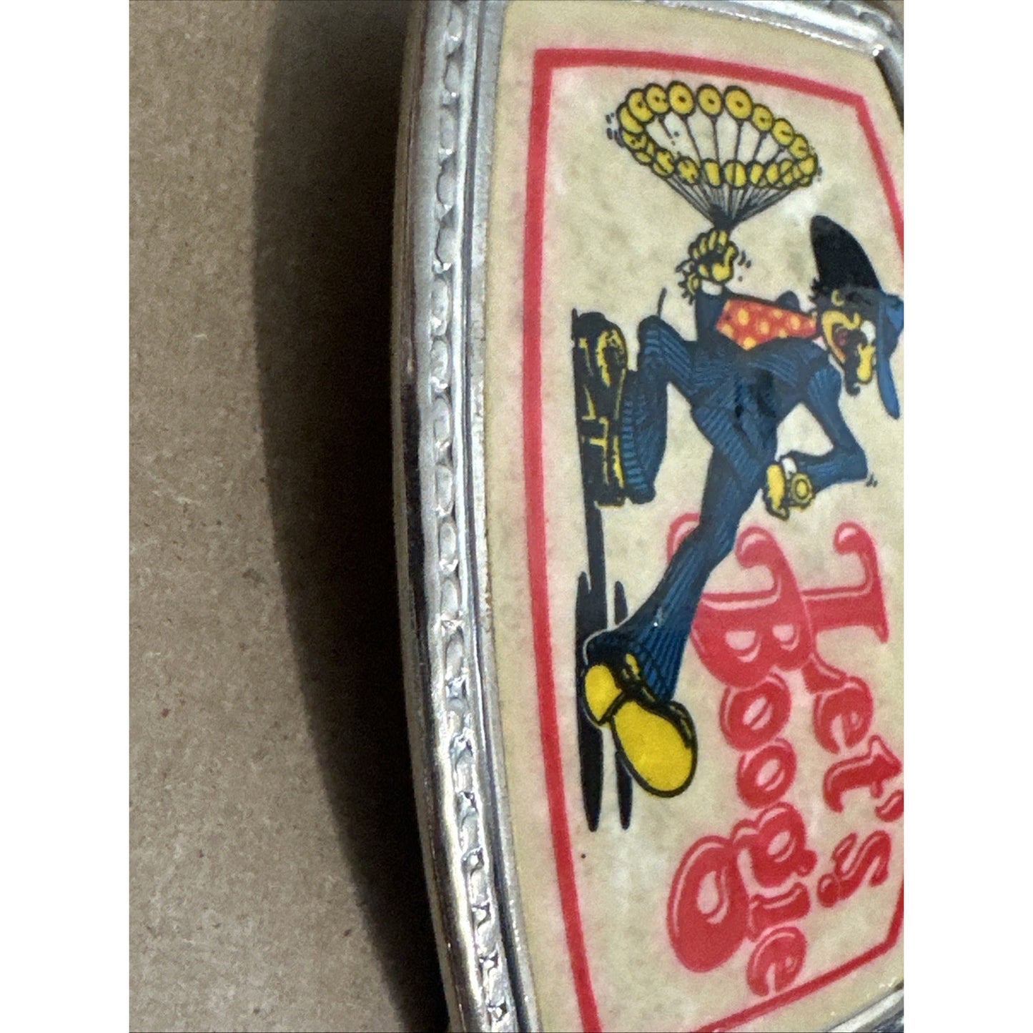 R. Robert Crumb Let's Boogie 1970s Belt Buckle Colored Art