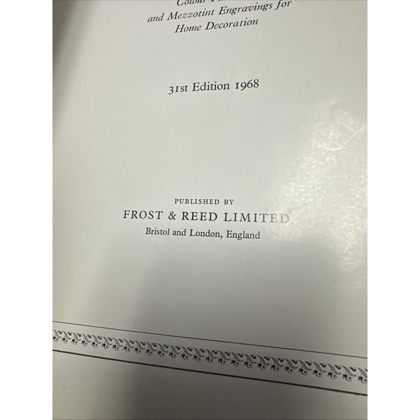 The Homelovers Book of Fine Prints 1968 edition Frost & Reed
