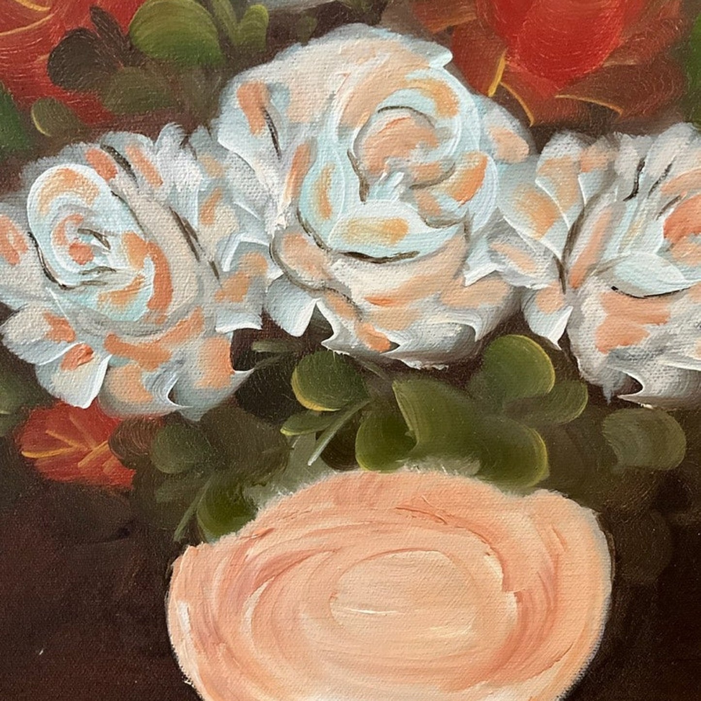 Vintage flower painting signed by artist